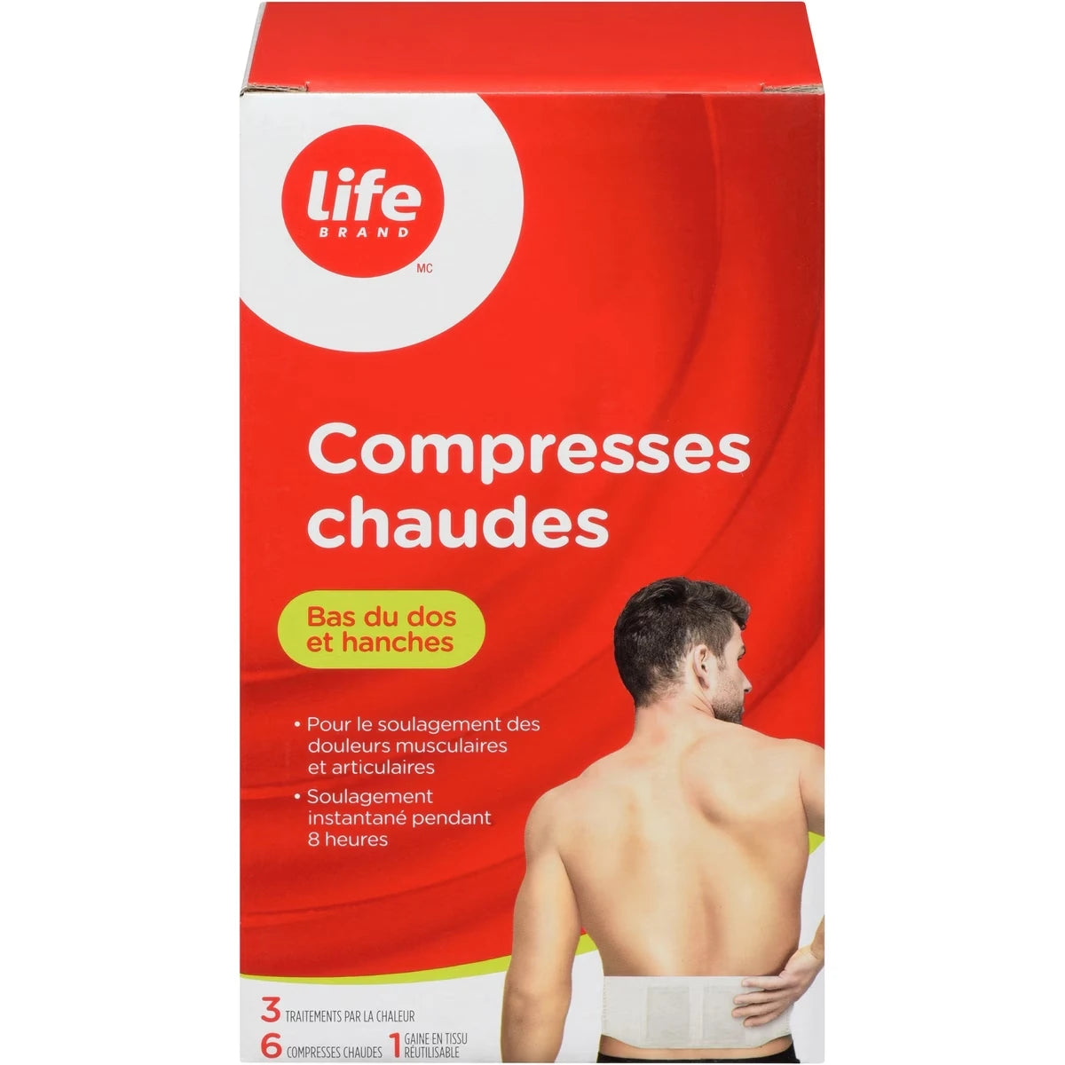 Compresses chaudes, Bas du dos et hanches
