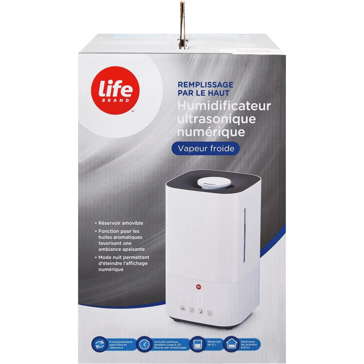 Remplissage par le haut humidificateur ultrasonique numérique