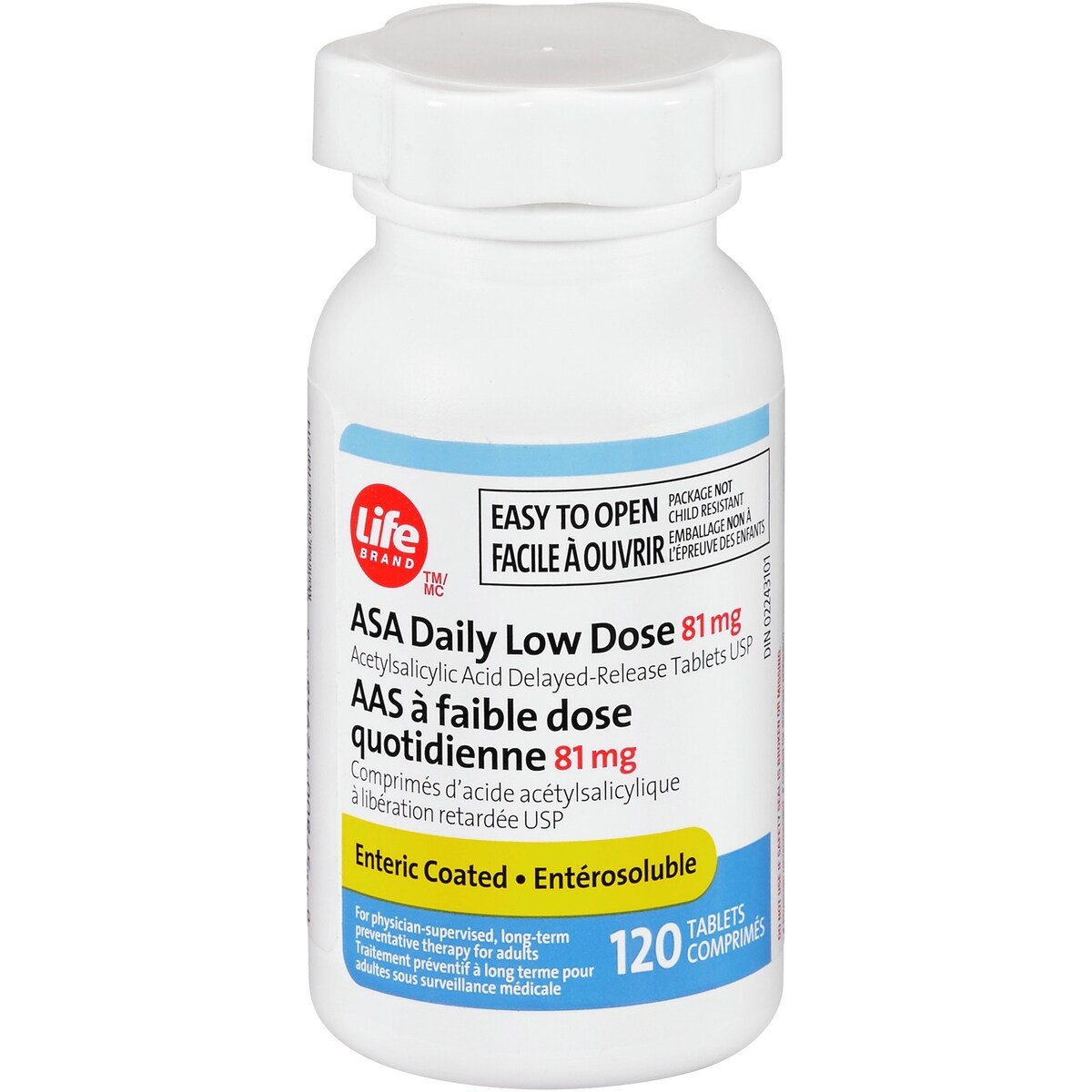 AAS 81mg
Comprimés d'acide acétylsalicylique à liberation prolongée USP
Easy open