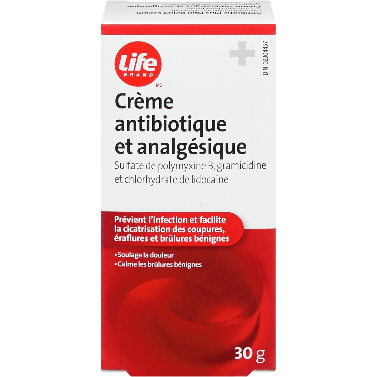 Crème antibiotique plus analgésique
