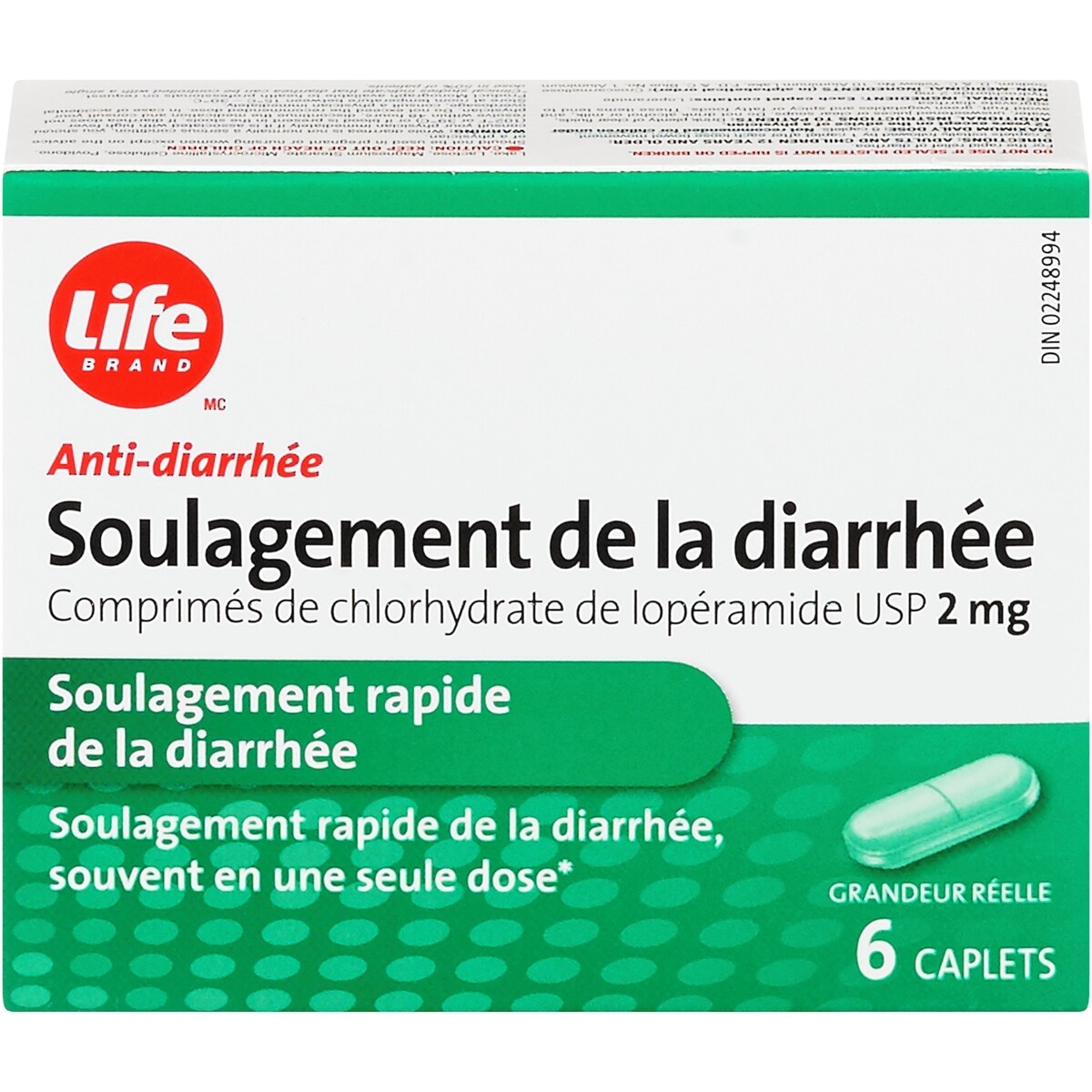 SOULAGEMENT DE LA DIARRHÉE
Comprimés de chlorhydrate de lopéramide, USP