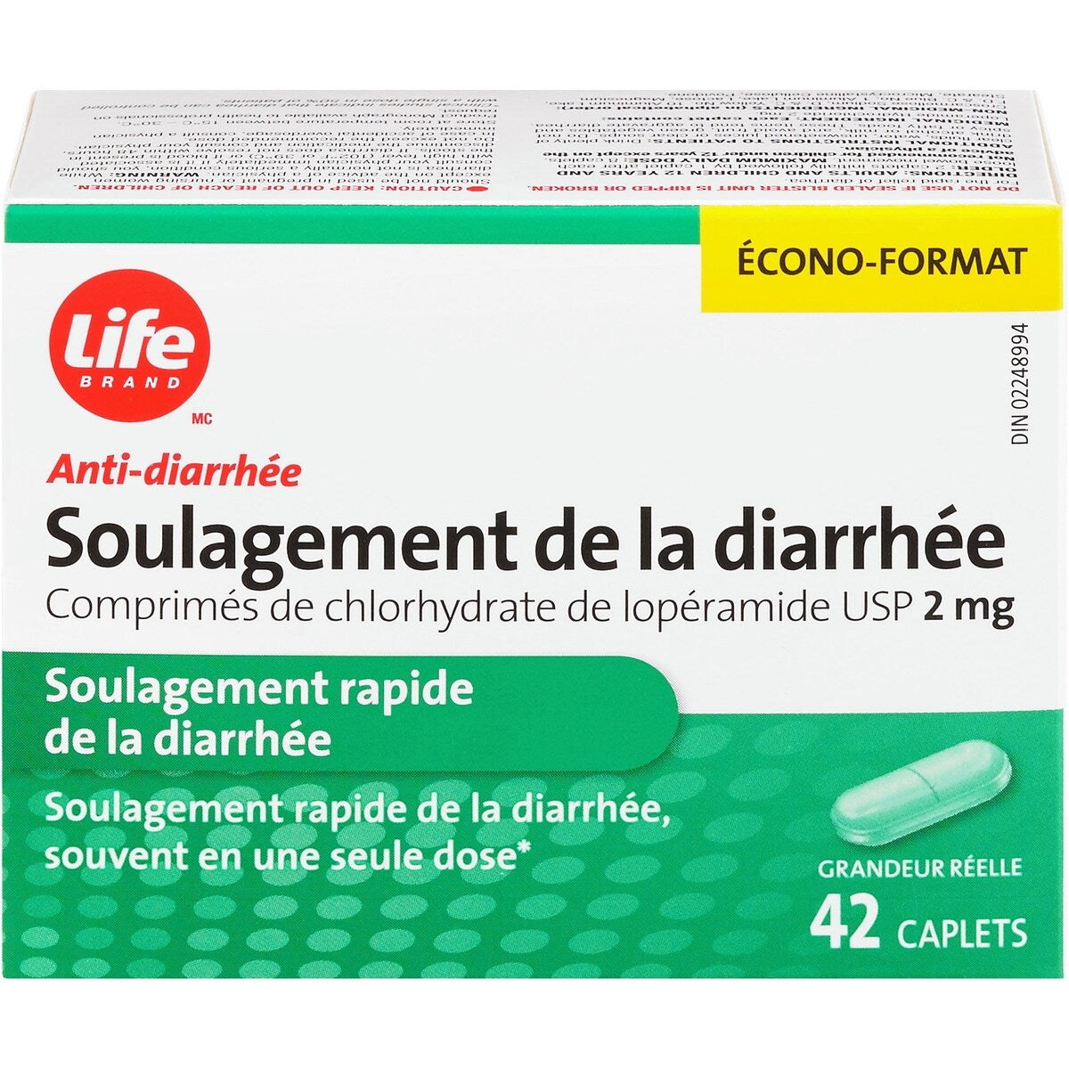SOULAGEMENT DE LA DIARRHÉE
Comprimés de chlorhydrate de lopéramide, USP