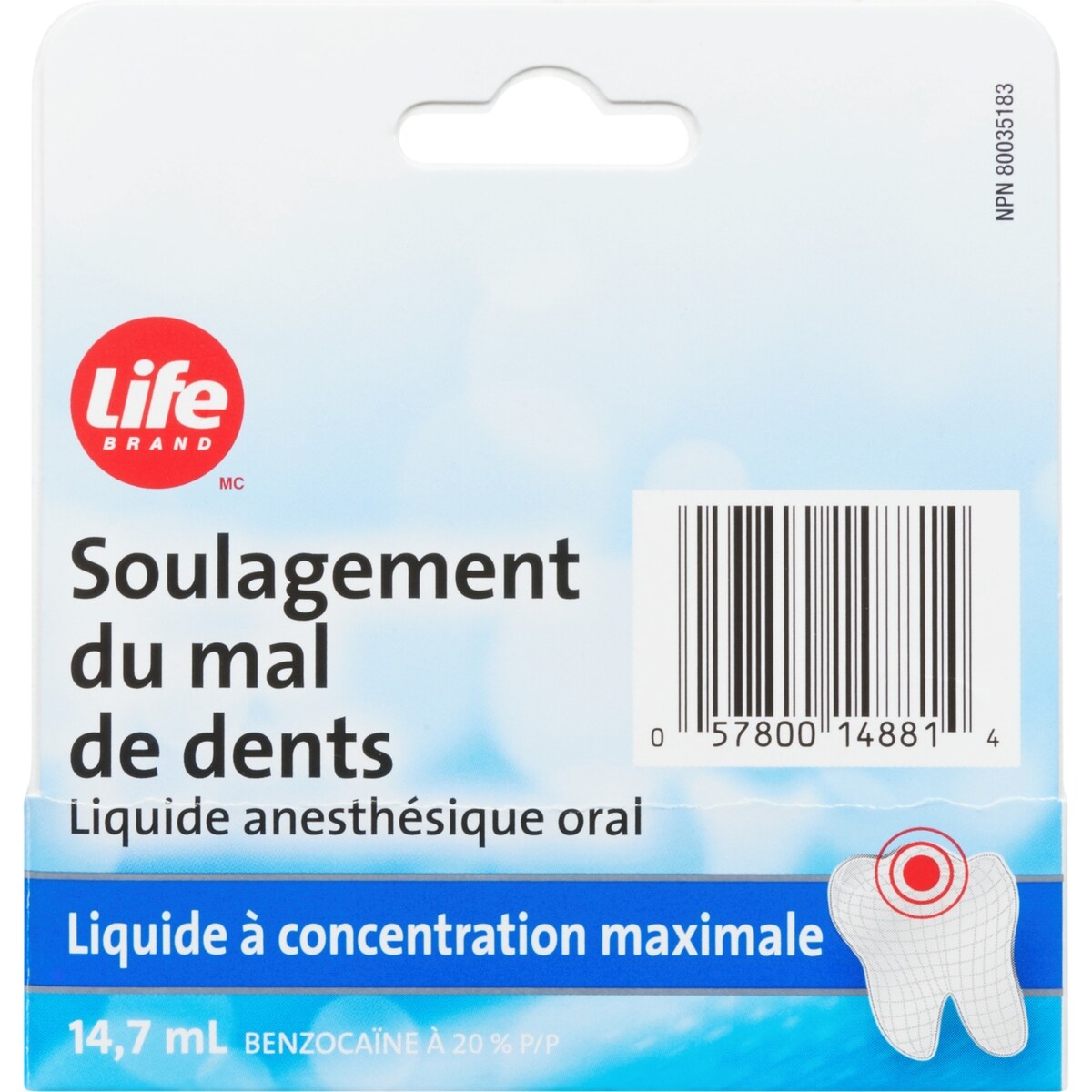 Soulagement du mal de dents liquid a concentration maximale
