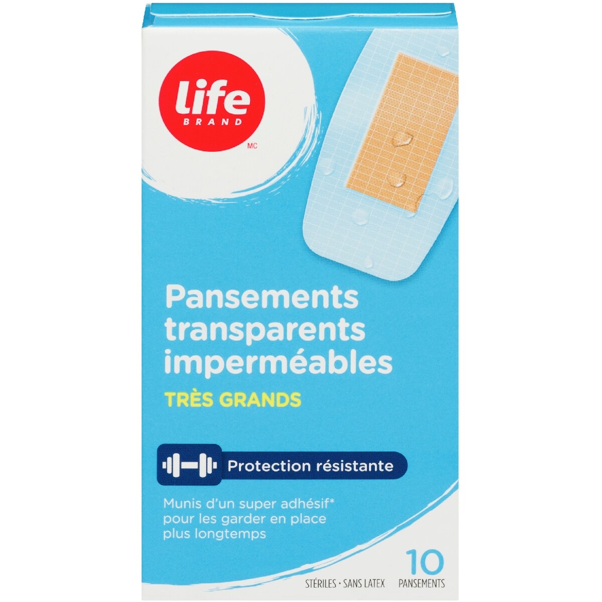 Pansements transparents imperméables, Très grands, Protection résistante