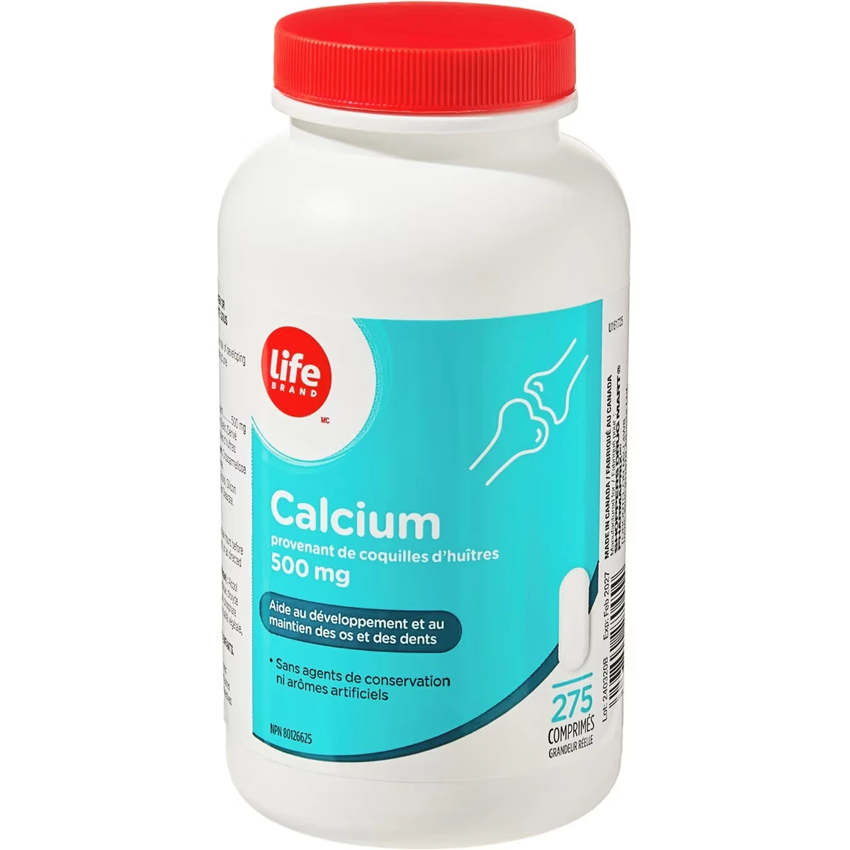 Calcium 500 mg provenant de coquilles d’huîtres