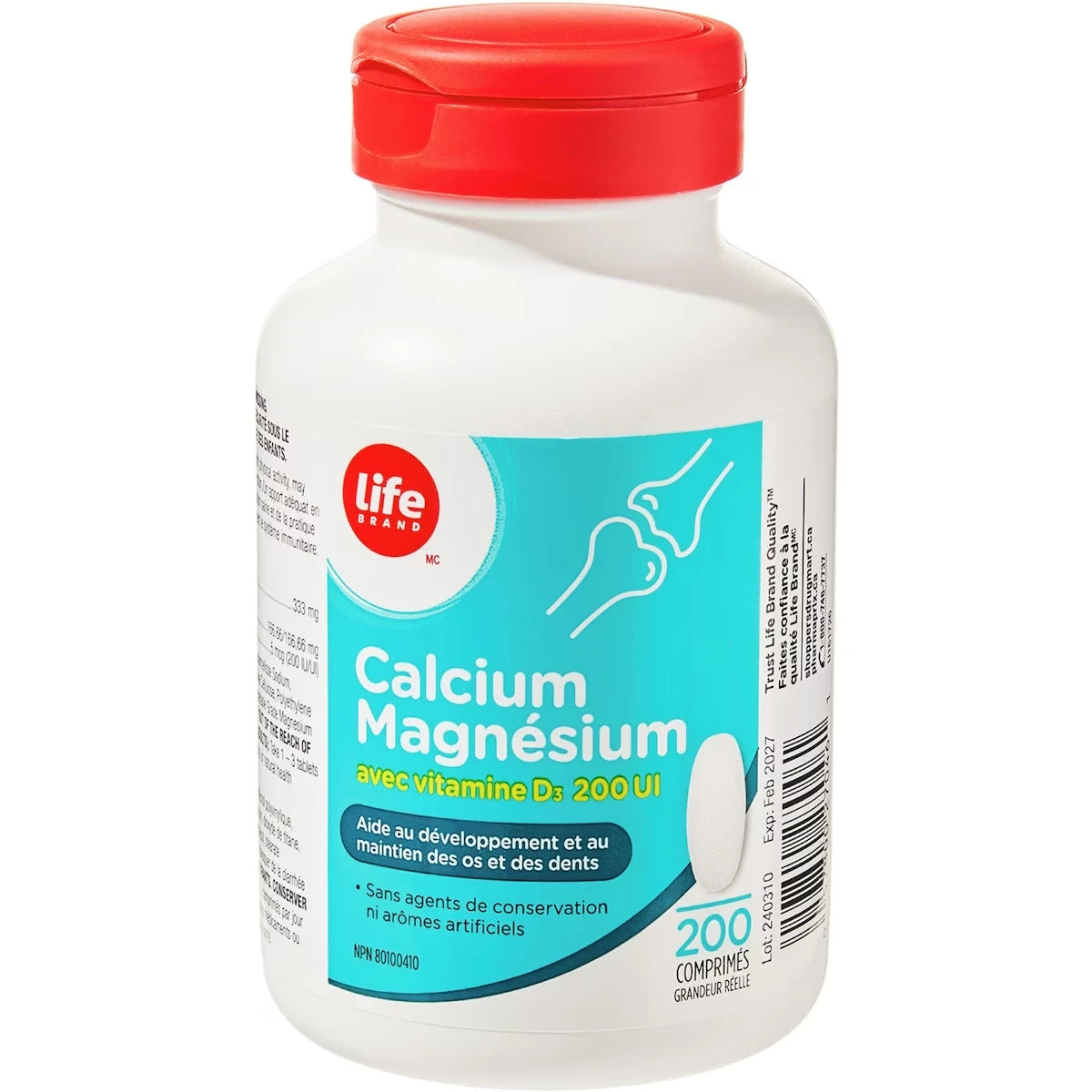 Calcium Magnésium avec vitamine D3 200 UI