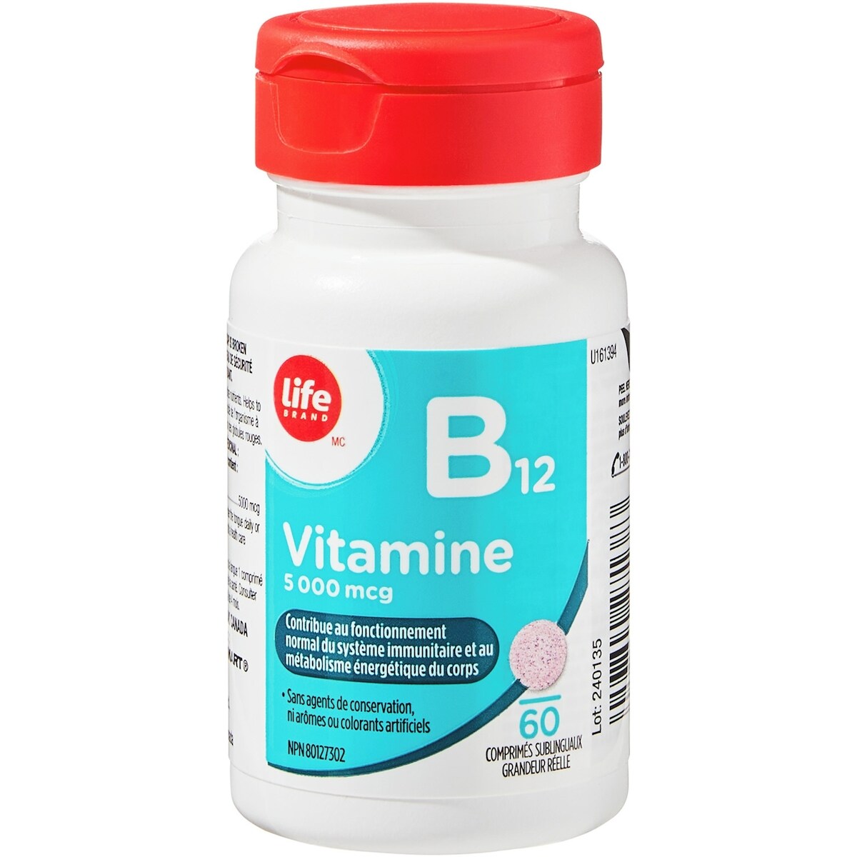 Vitamine B12 5000 mcg Comprimés sublinguaux