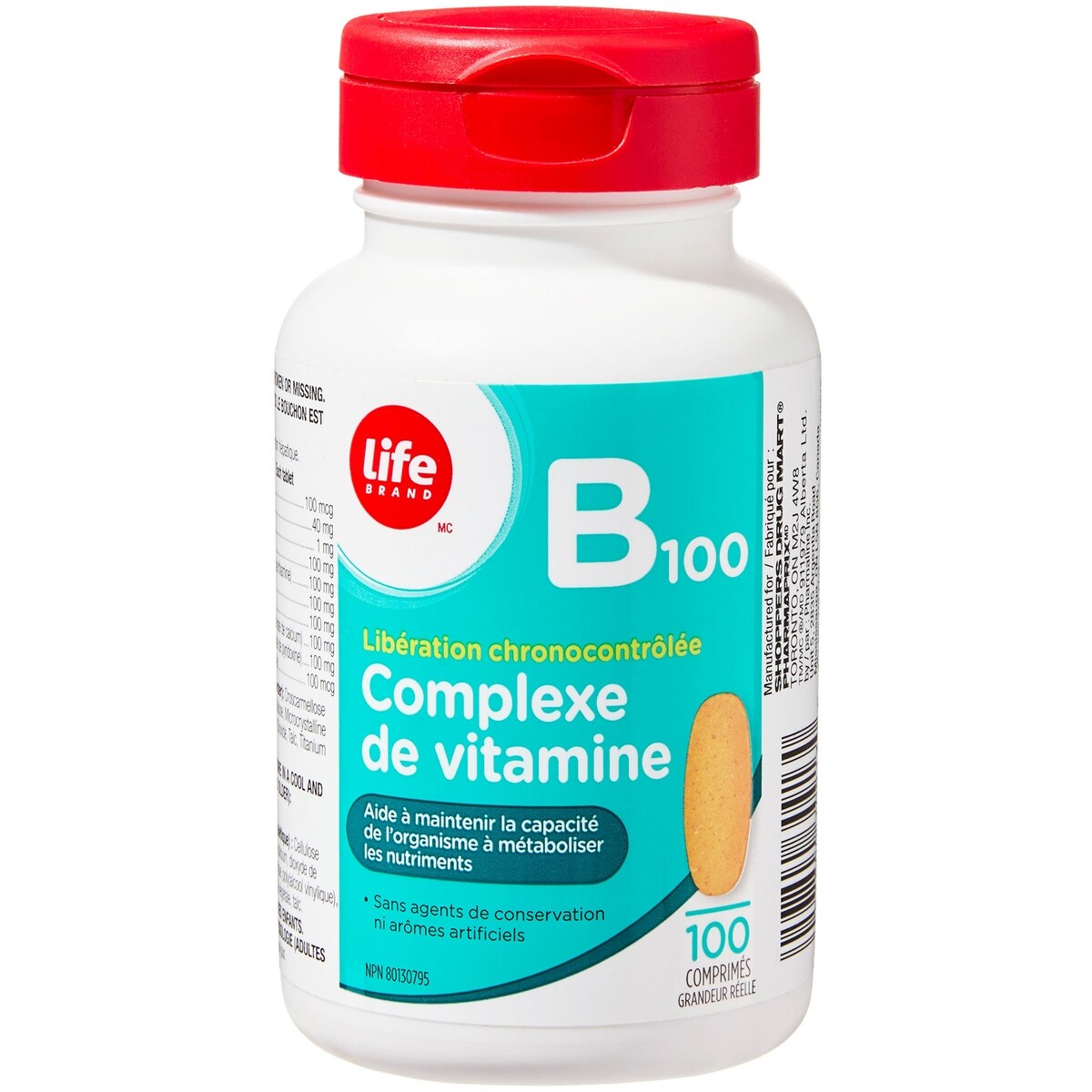 Libération lente
Complexe de vitamine B 100