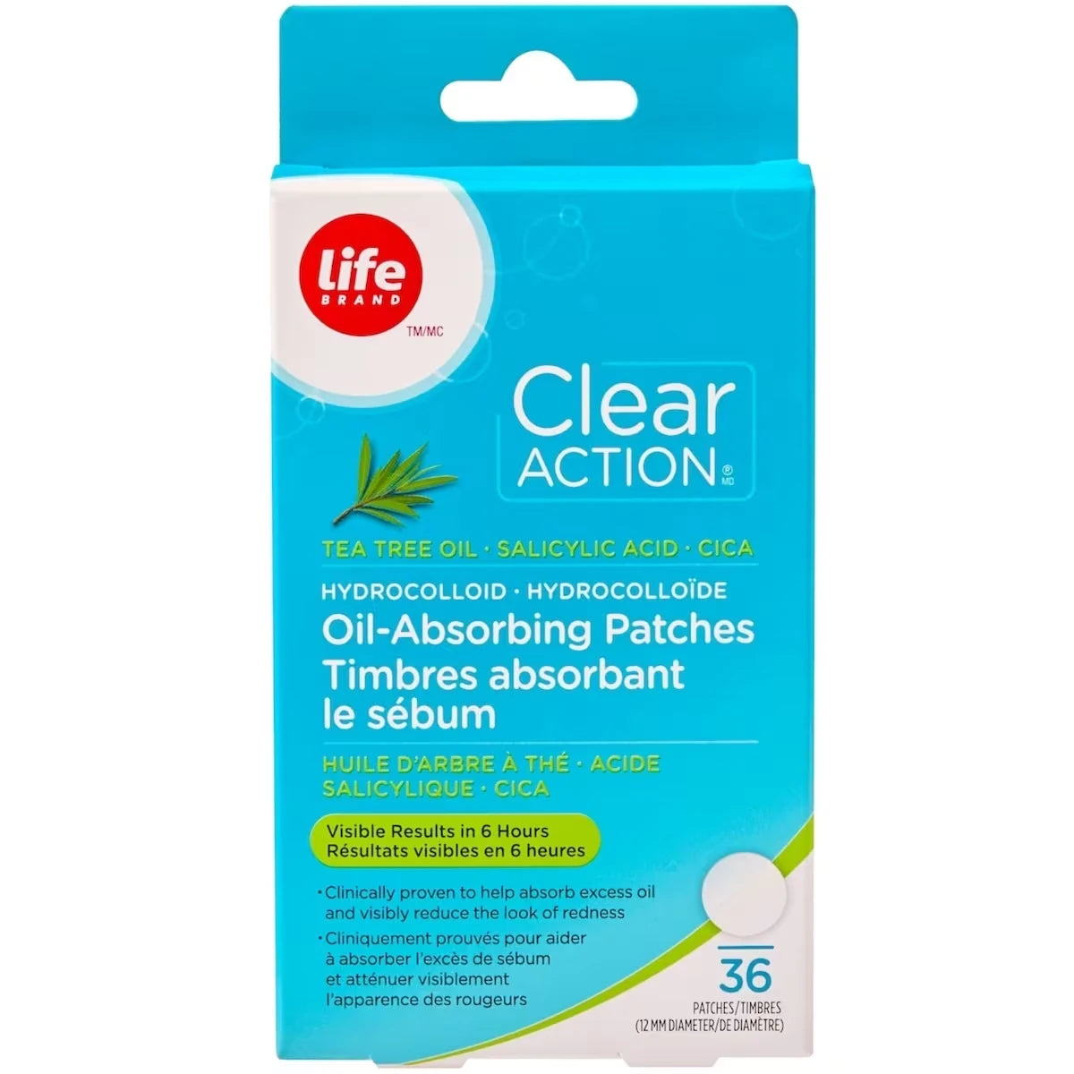 Clear Action® Hydrocolloid Oil-Absorbing Patches with Tea Tree Oil, Salicylic Acid & Cica