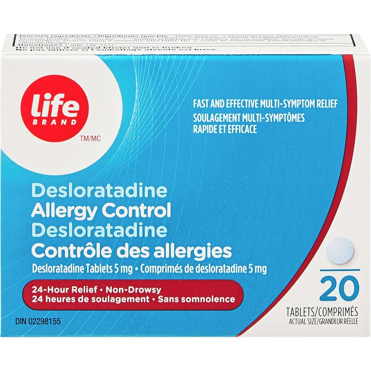 DESOLORATADINE CONTRÔLE DES ALLERGIES
Comprimés de desloratadine 5mg