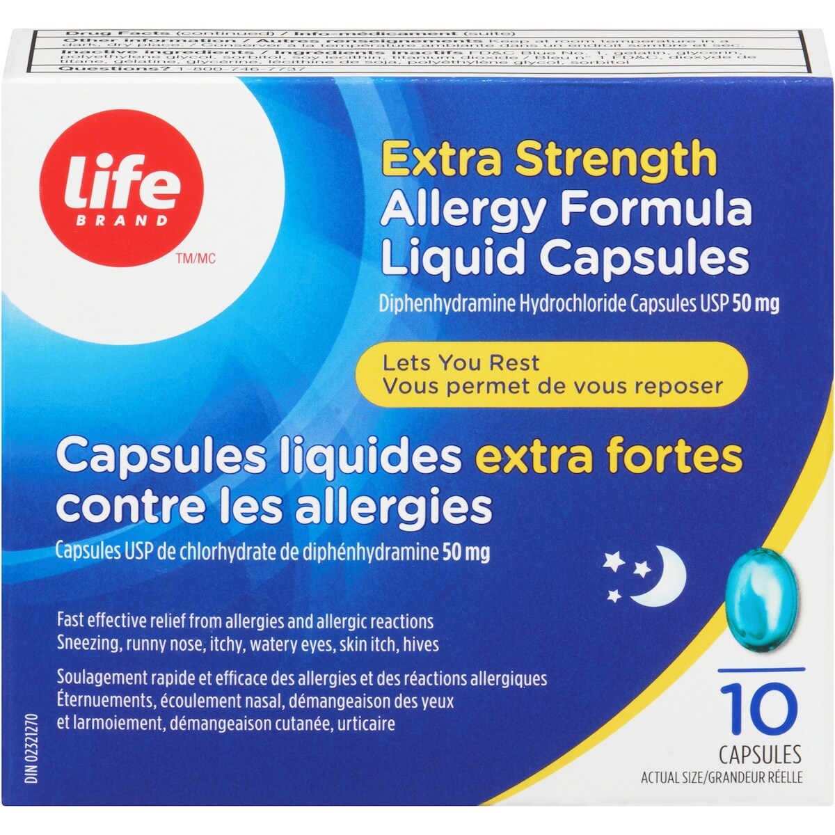 Capsules liquides extra fortes contre les allergies