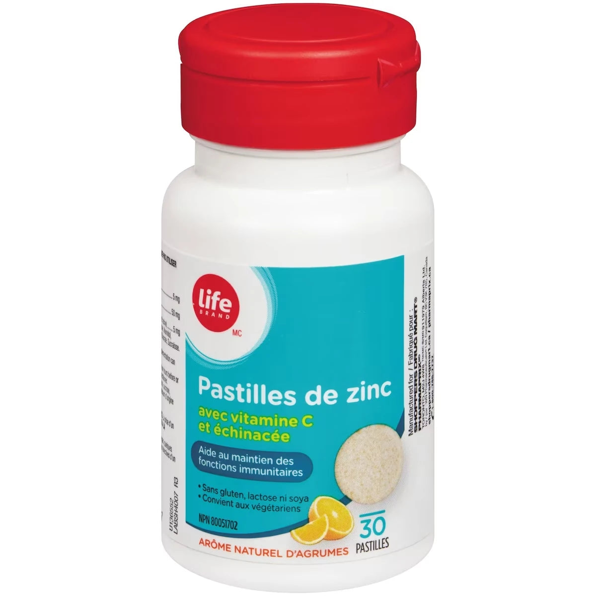 Pastilles de zinc  avec vitamine C et échinacée