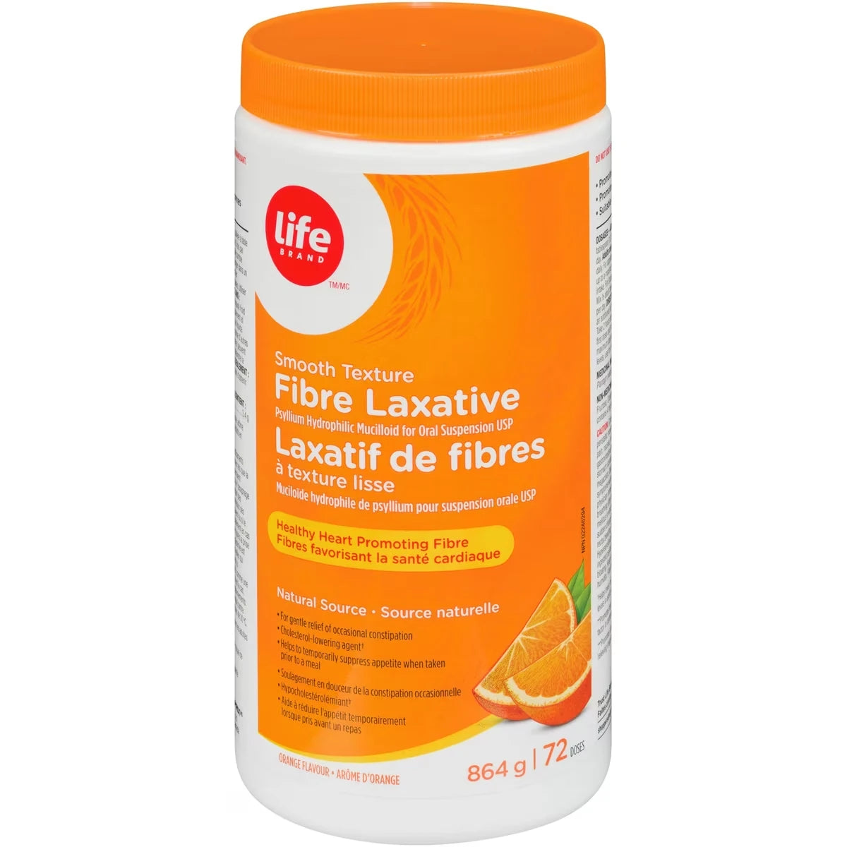Laxatif de fibres à texture lisse arôme d’orange 72 doses