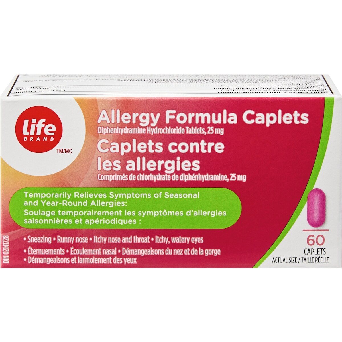 Caplets contre les allergies Comprimés de chlorhydrate de diphénhydramine, 25 mg Antihistaminique