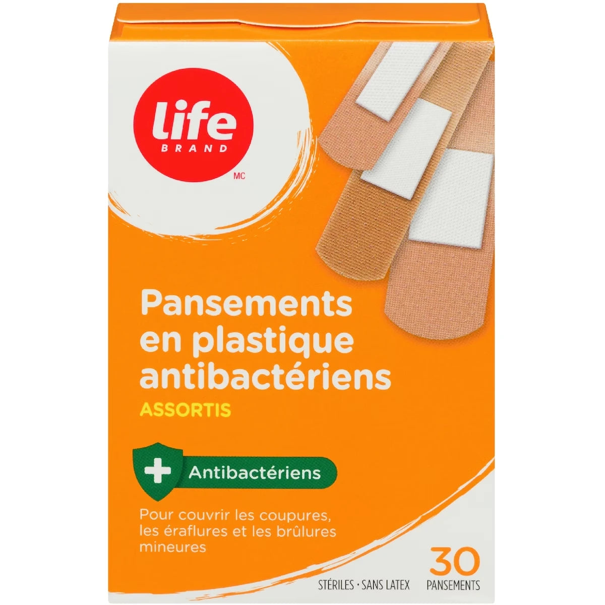 Pansements en plastique antibactériens, assortis