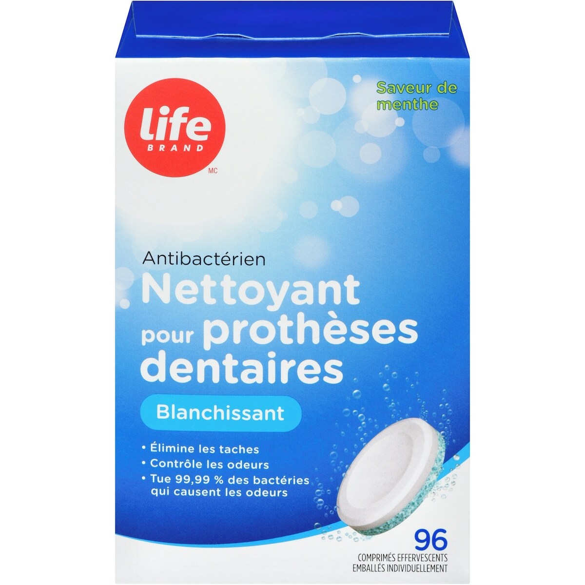 Les comprimés Nettoyant Blanchissant pour Prothèses Dentaires