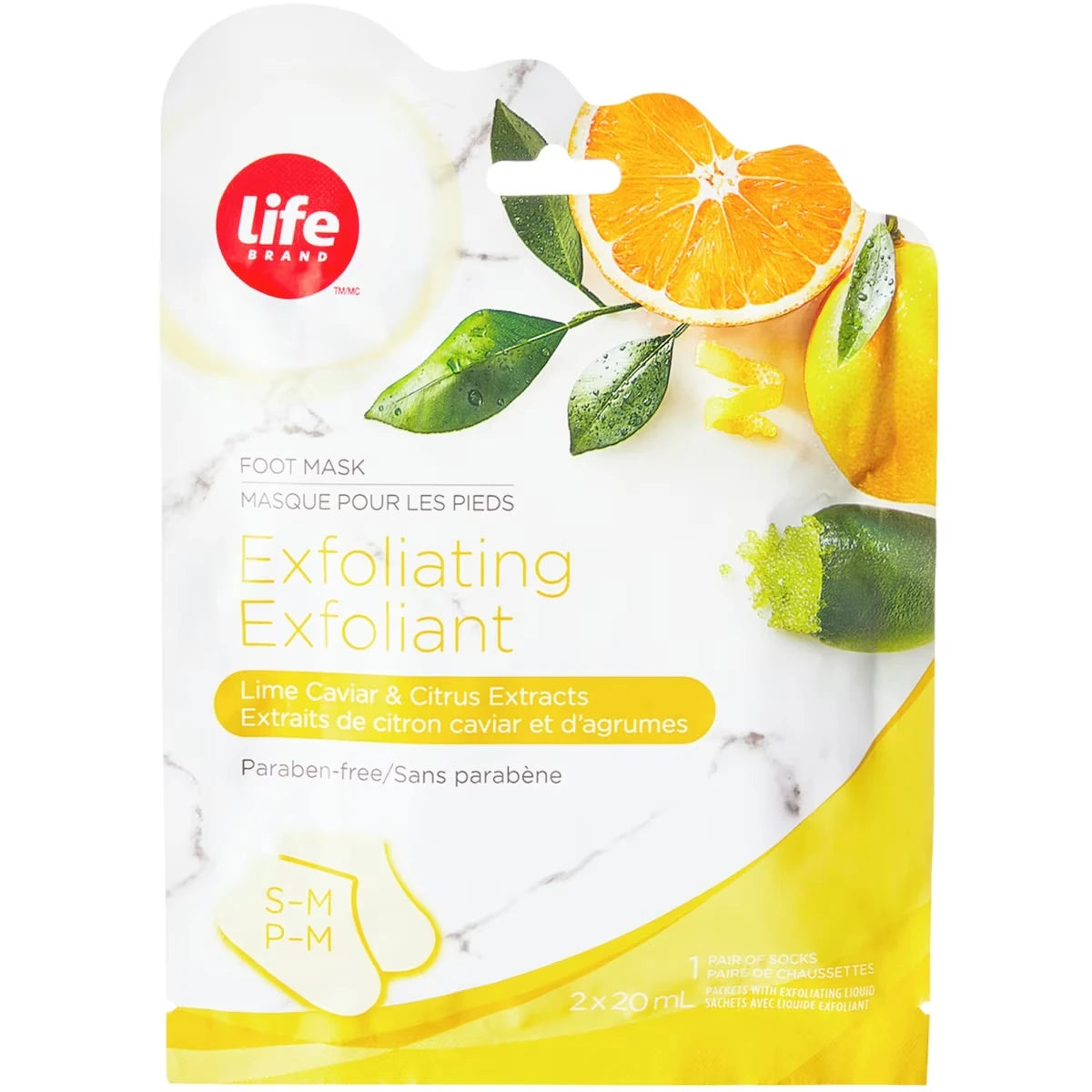 Exfoliating Foot Masks, Lime Caviar & Citrus Extracts