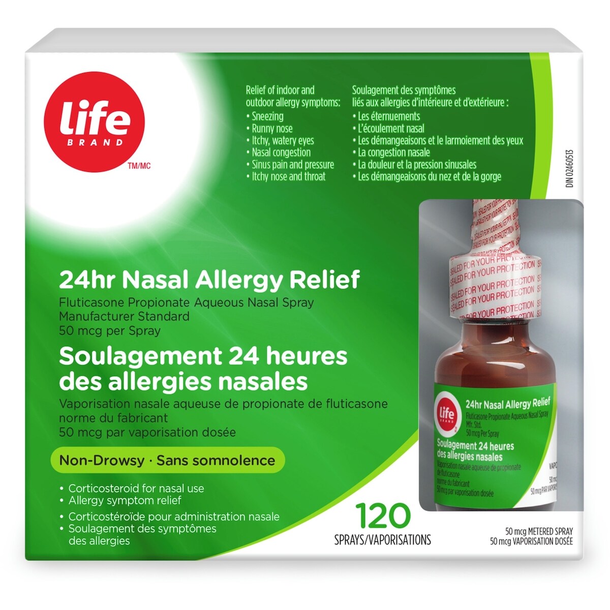 Soulagement
24 heures des
allergies
nasales