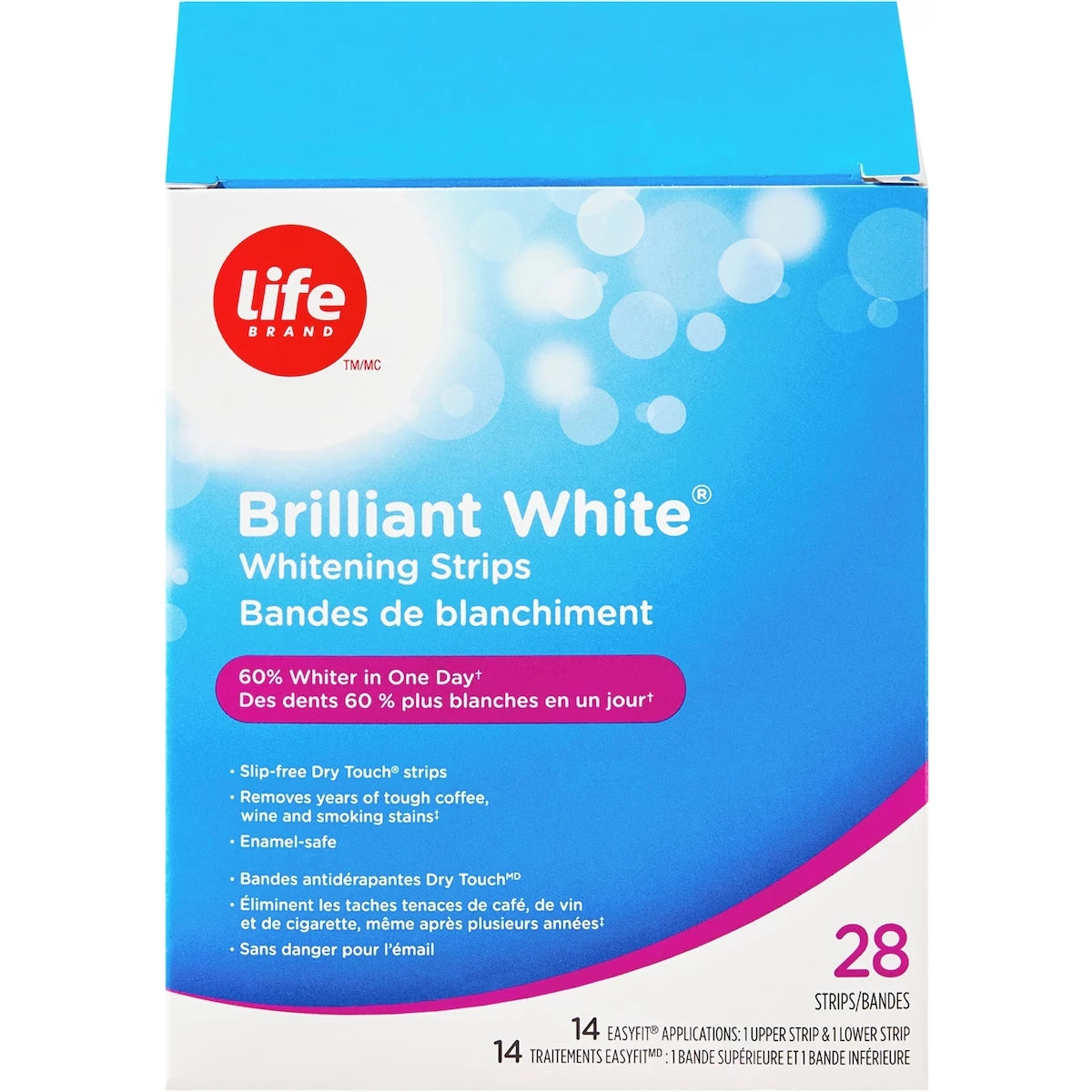 Les bandes de blanchiment Brilliant White