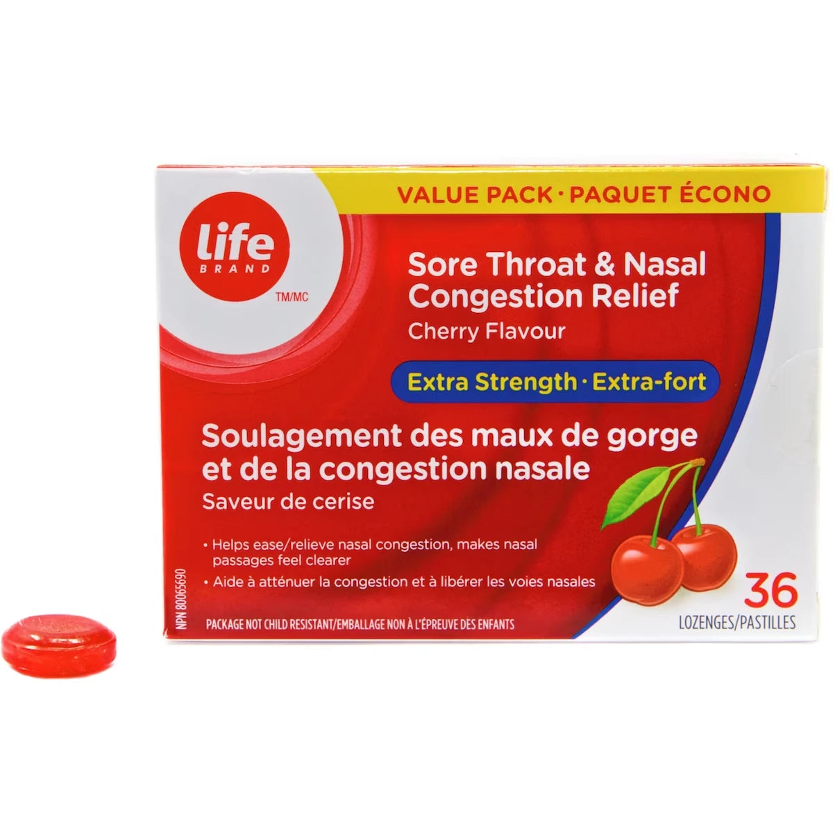 Soulagement des maux de gorge et de la congestion nasale Extra-fort Cerise