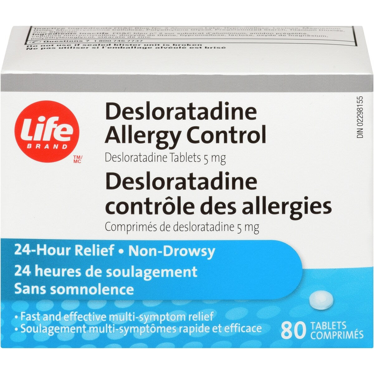 DESOLORATADINE CONTRÔLE DES ALLERGIES
Comprimés de desloratadine 5mg