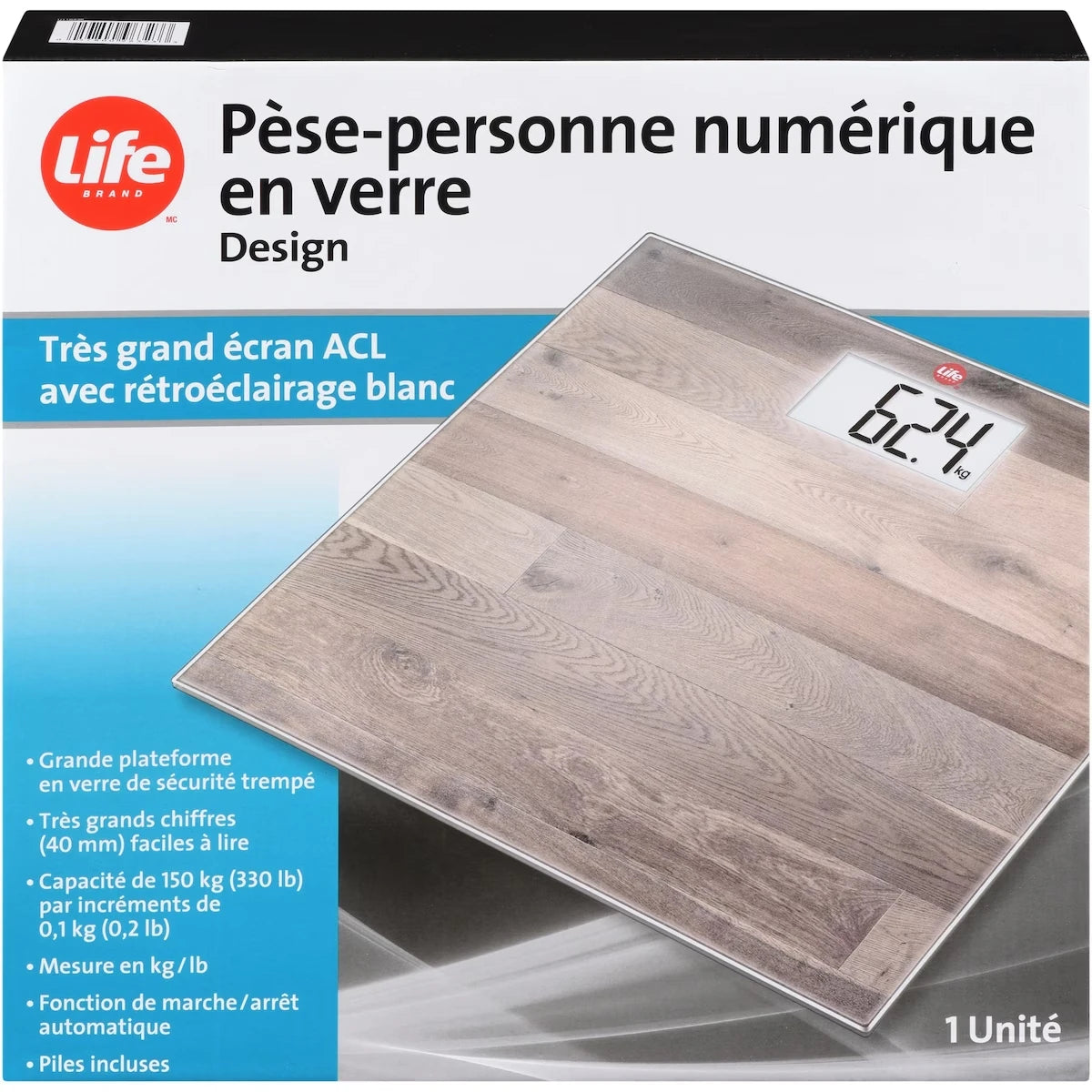 Pèse-personne numérique en verre