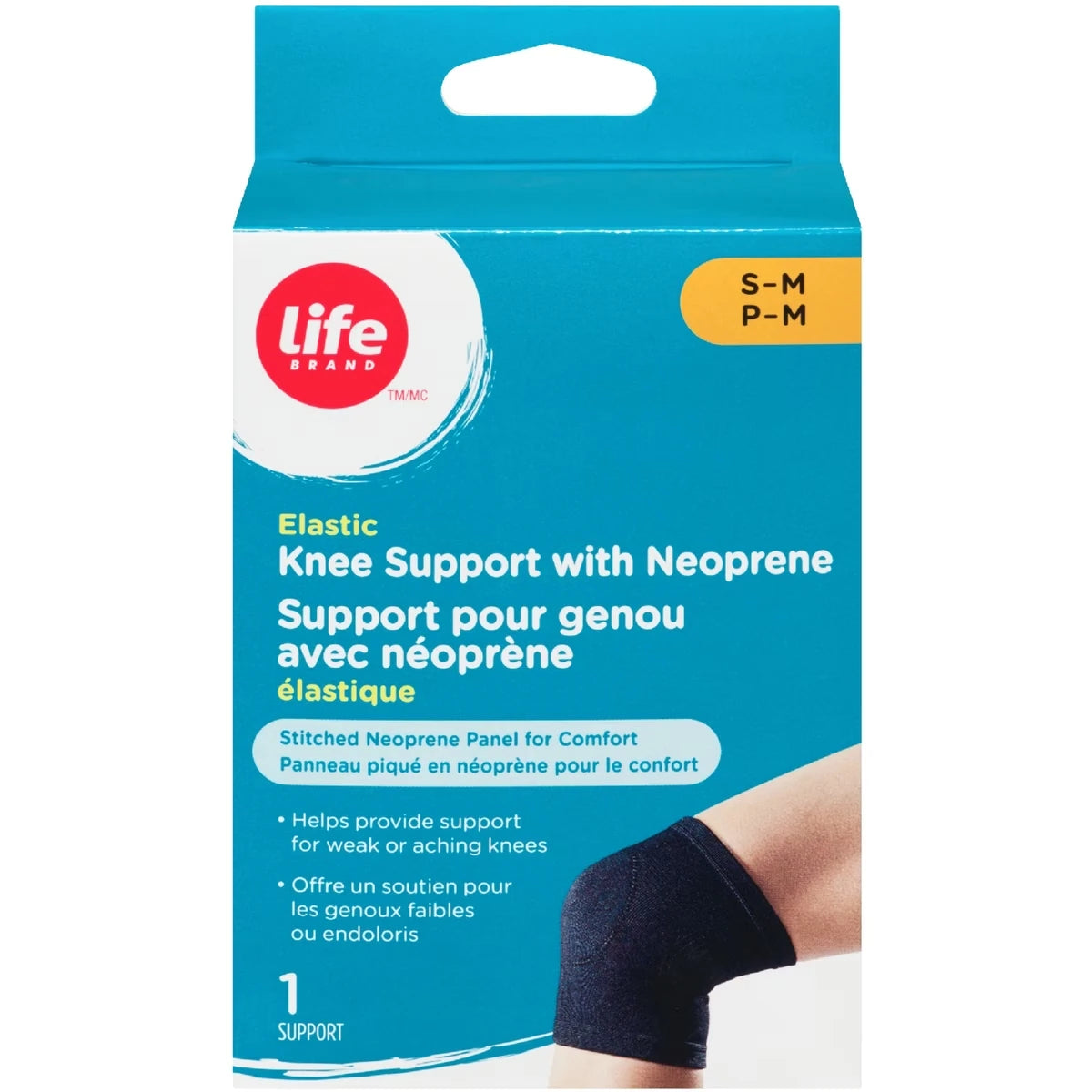 Support pour genou avec néoprène élastique P-M