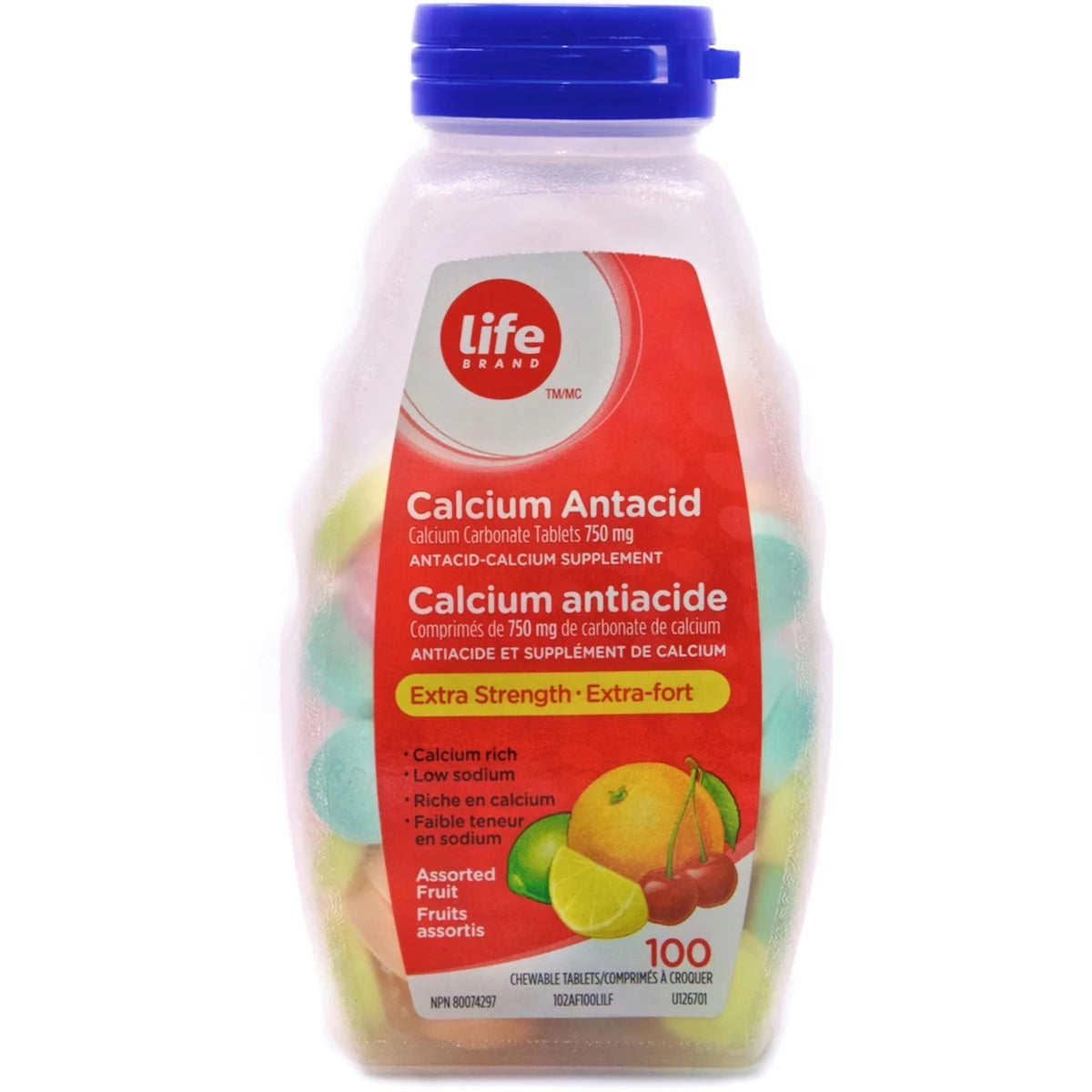 Extra fort calcium antiacide fruits assortis