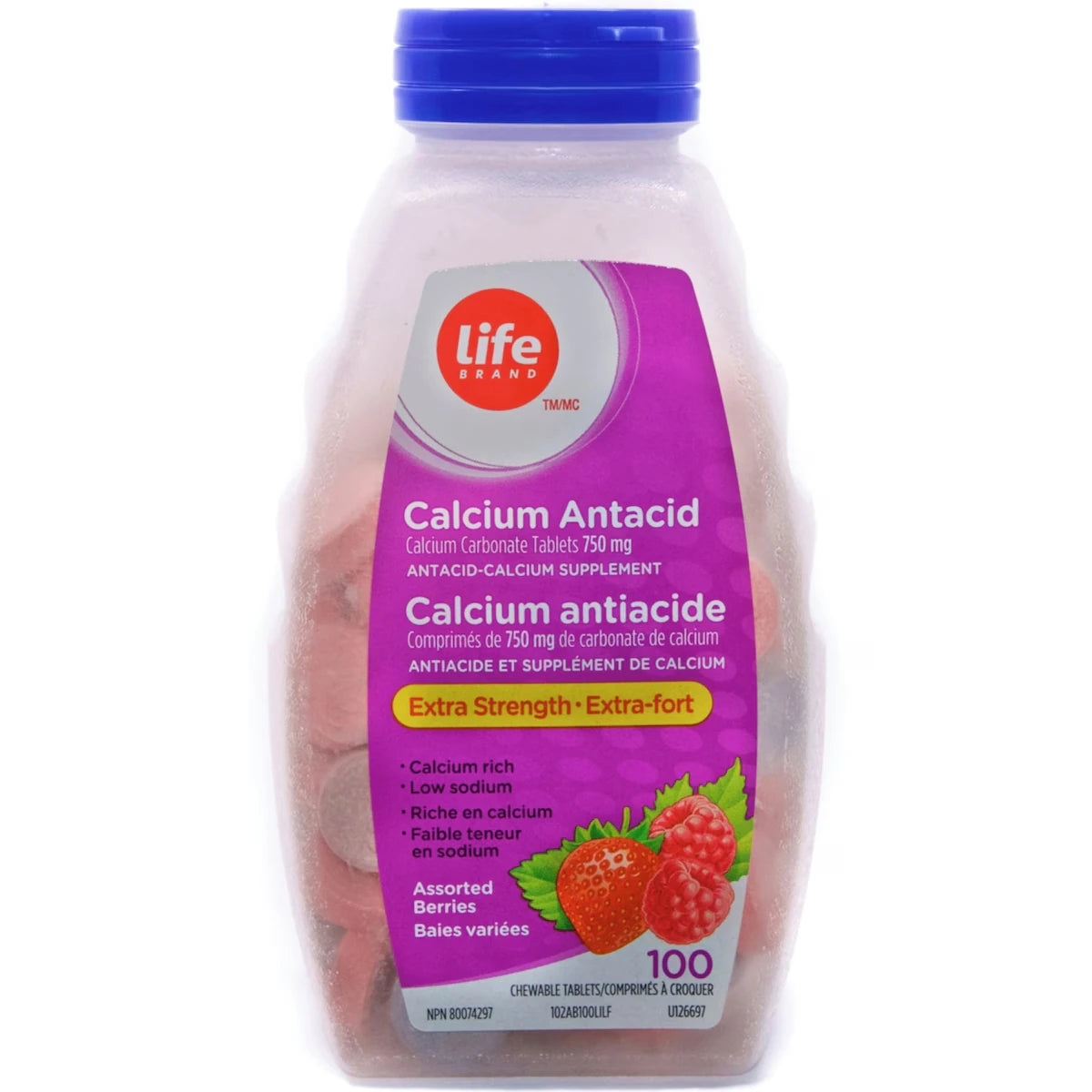Extra fort calcium antiacide baies variees