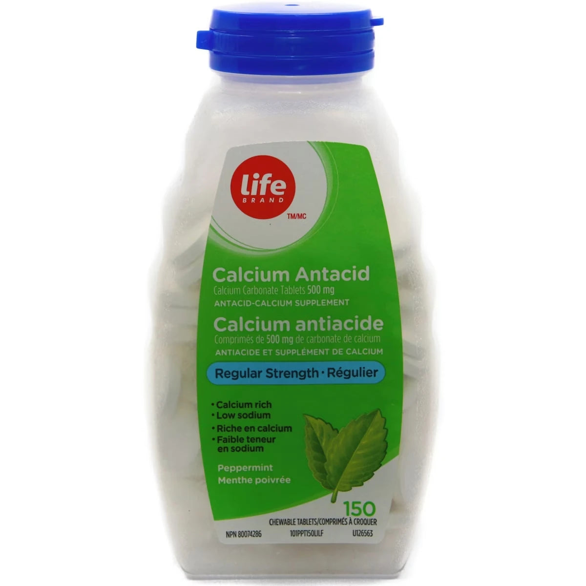 Regulier calcium antiacide menthe poivree