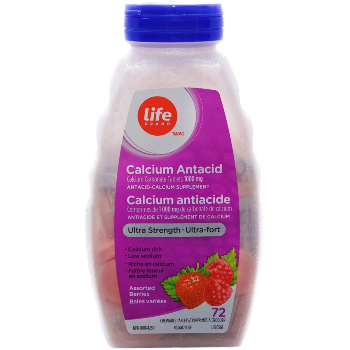 Calcium Antiacide Ultra Fort baies assorties 72