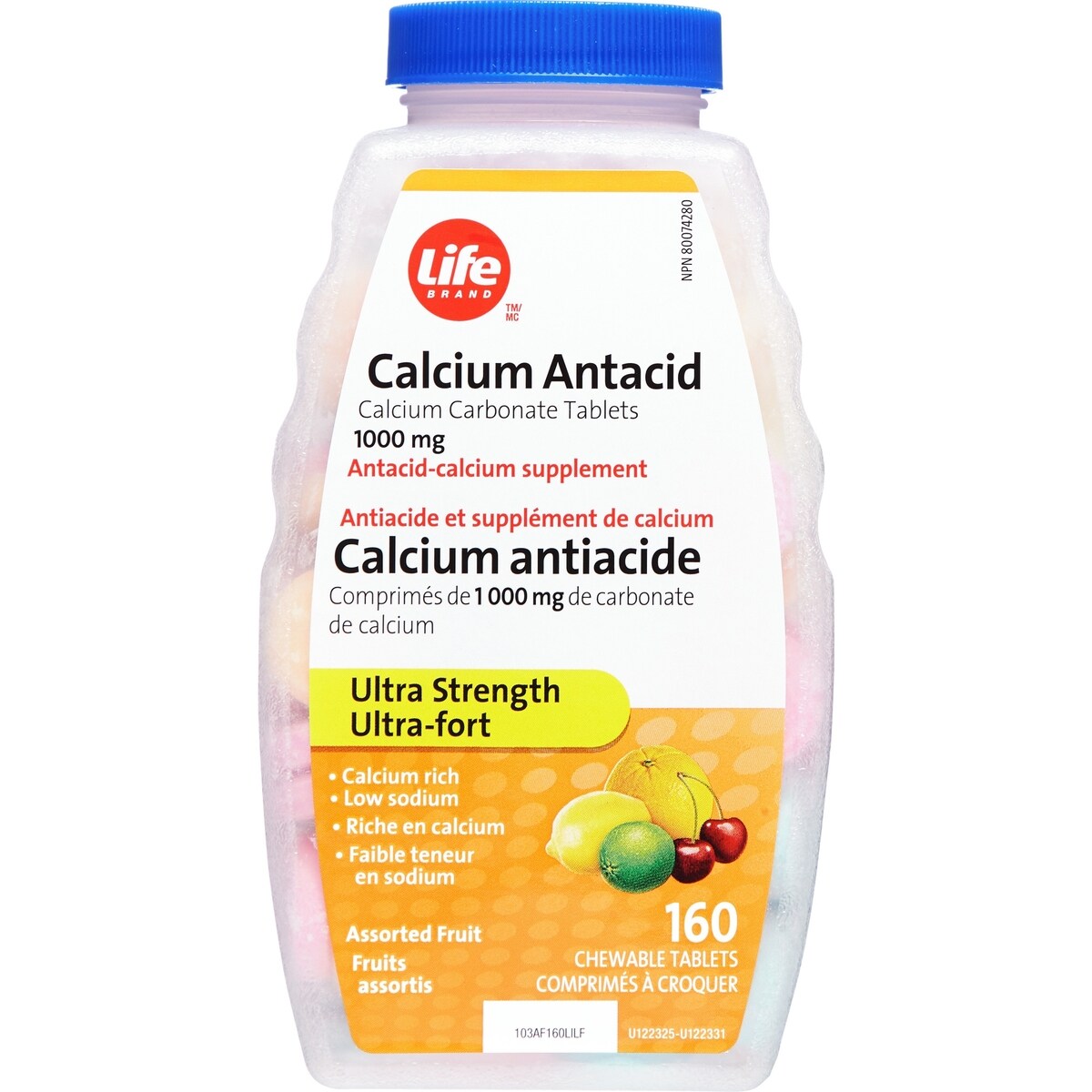Ultra fort calcium antiacide fruits assortis