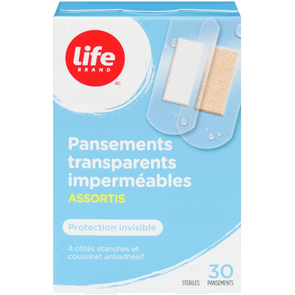 Pansements transparents impermeables ASSORTIS
