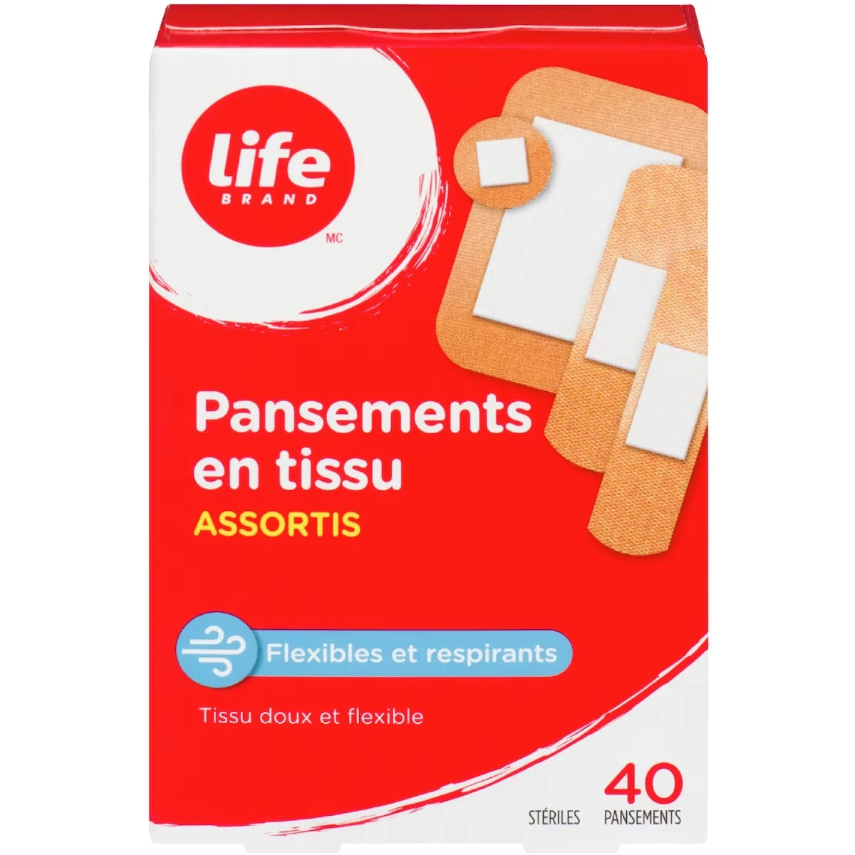Pansements en tissu ASSORTIS Flexibles et respirants