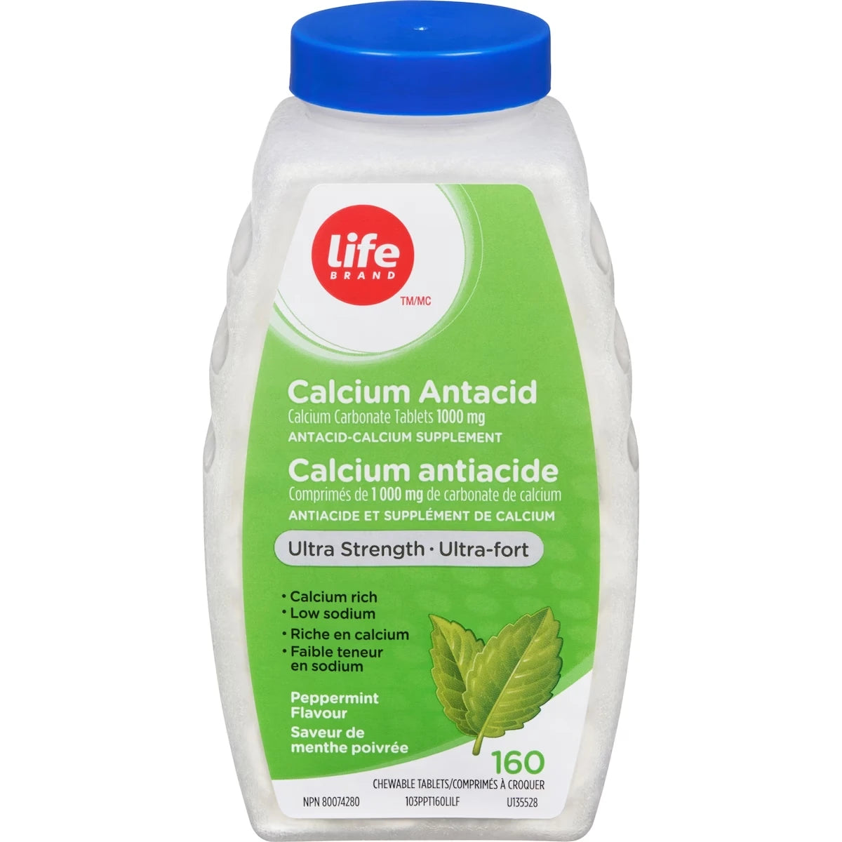 Calcium Antiacide Ultra Fort Saveur de menthe poivree 160