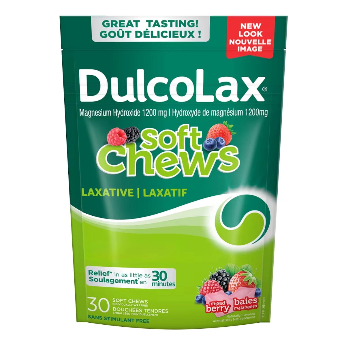 Soft Chews, Laxatif Pour Un Soulagement En Douceur De La Constipation Occasionnelle, Pour Les Adultes Et Enfants De 12 Ans Et Plus, V�G�Talien, Sans Stimulant, Sans Gluten, Baies M�Lang�Es, 30 Unit�S