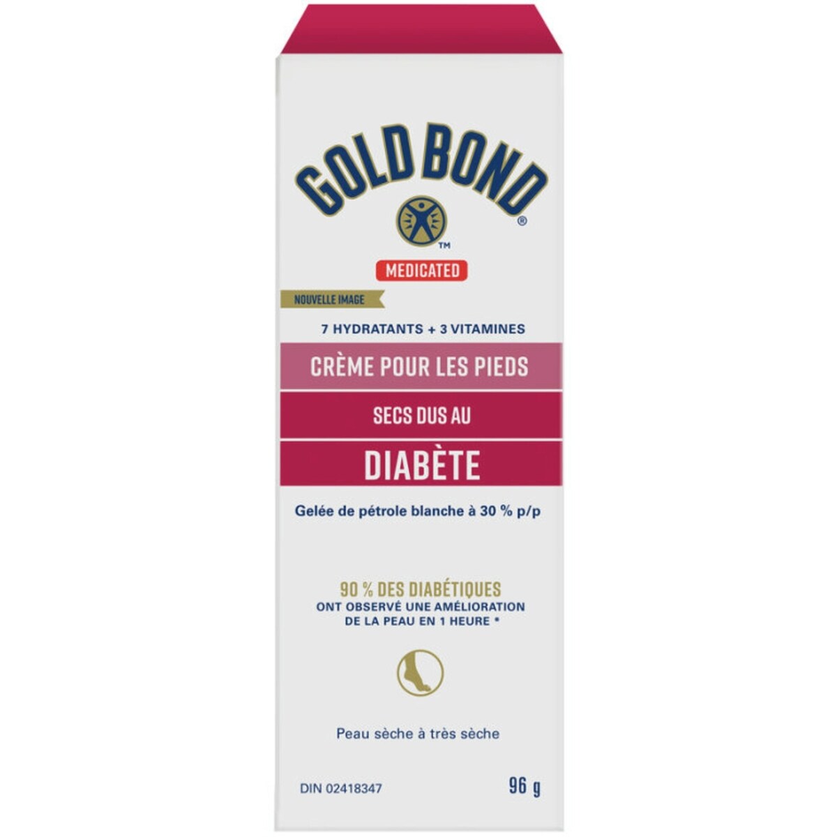 Crème pour les pieds pour le soulagement de la peau diabétique