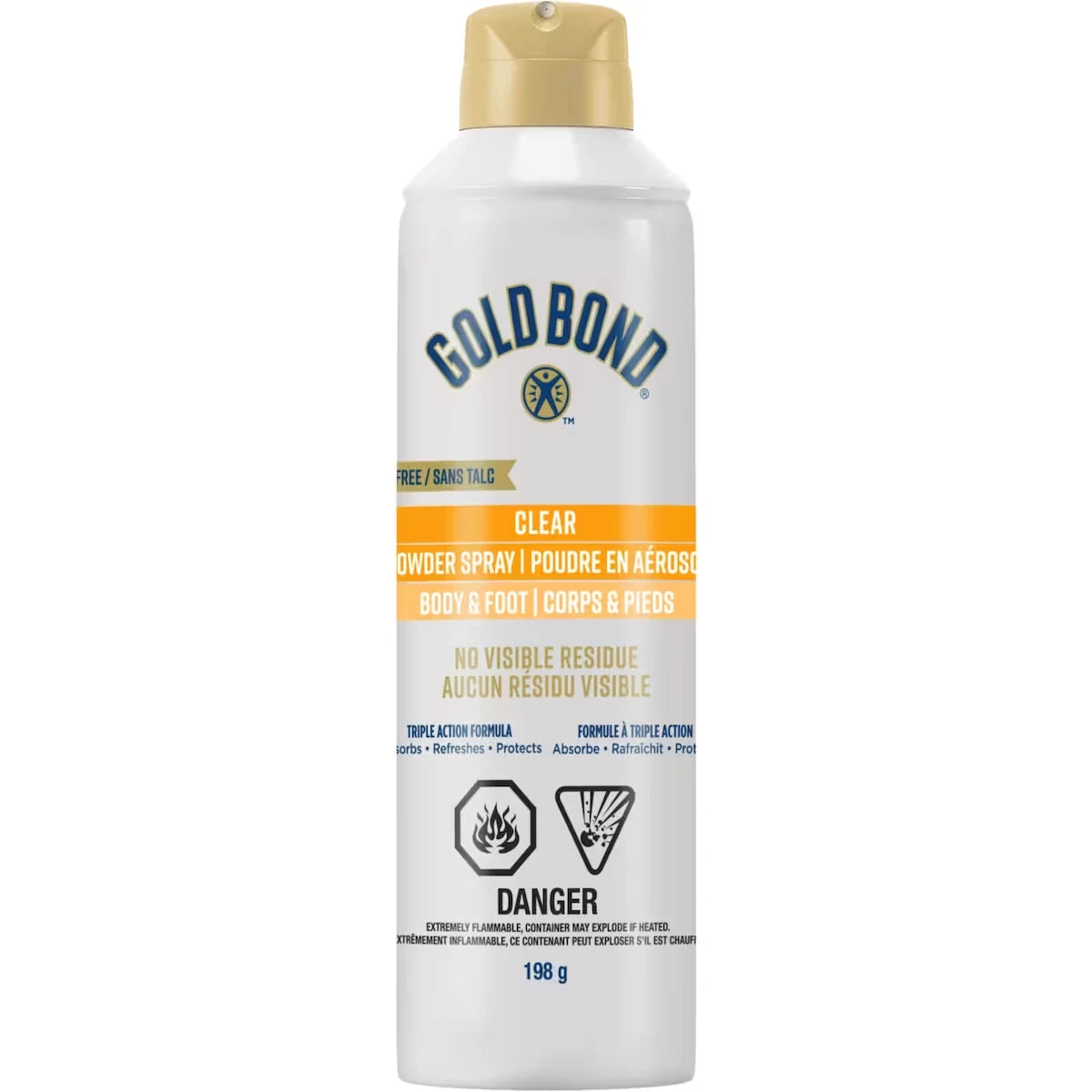 Poudre transparente en aérosol Gold Bond - Contrôle des odeurs, protection contre l'humidité - Rafraîchissant et absorbant - Application invisible, sans gâchis ni résidus - Extrait de racine d'aloès et de gingembre, parfum propre, sans talc