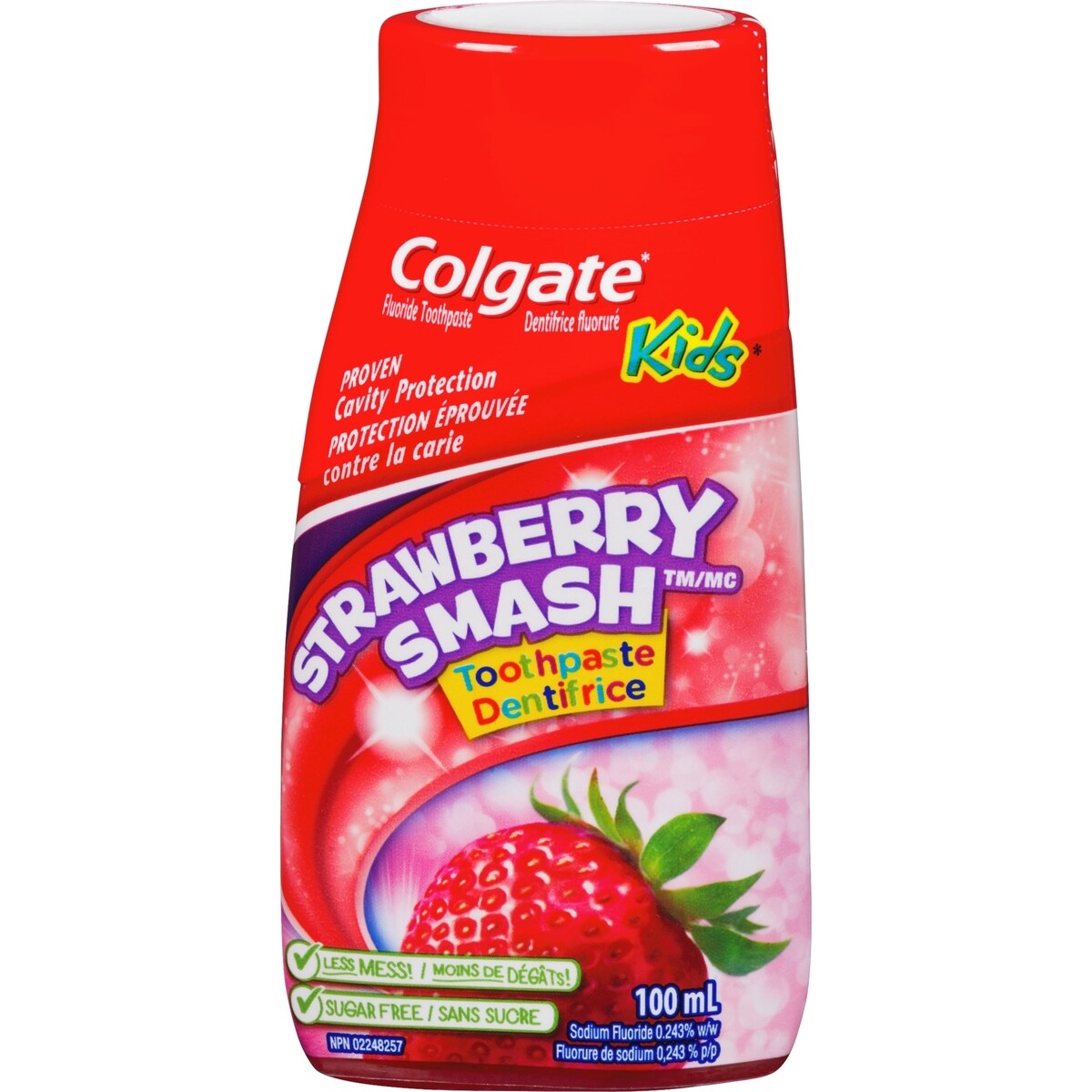 Dentifrice et rince-bouche 2 en 1 pour enfants en gel liquide Strawberry Smash, 100 mL