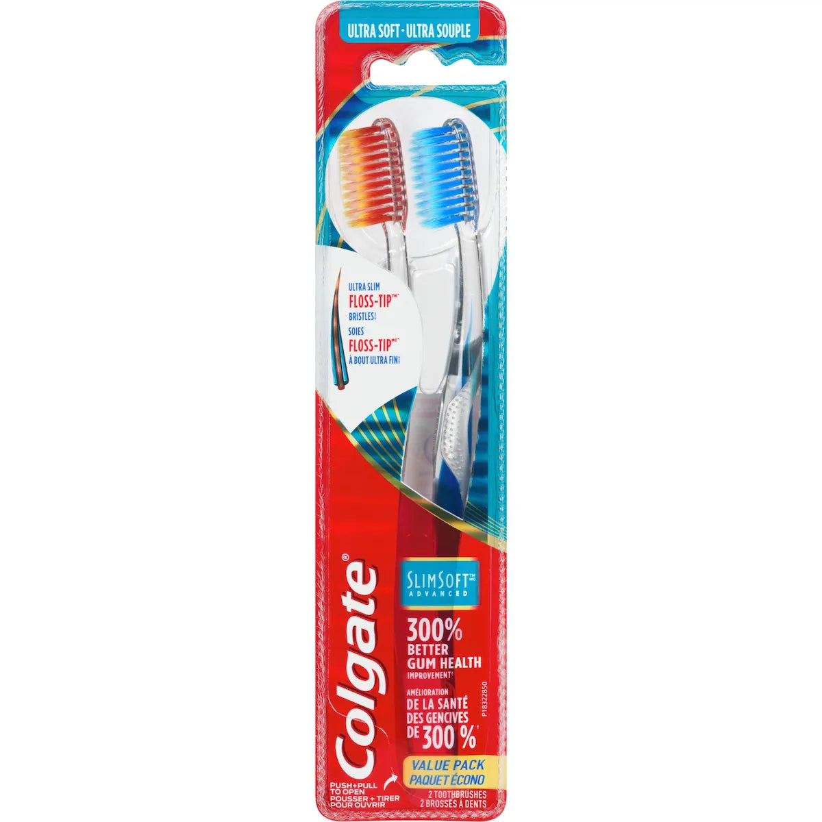 Slim Soft Advanced Brosse à dents, ultra douce - 2 unités