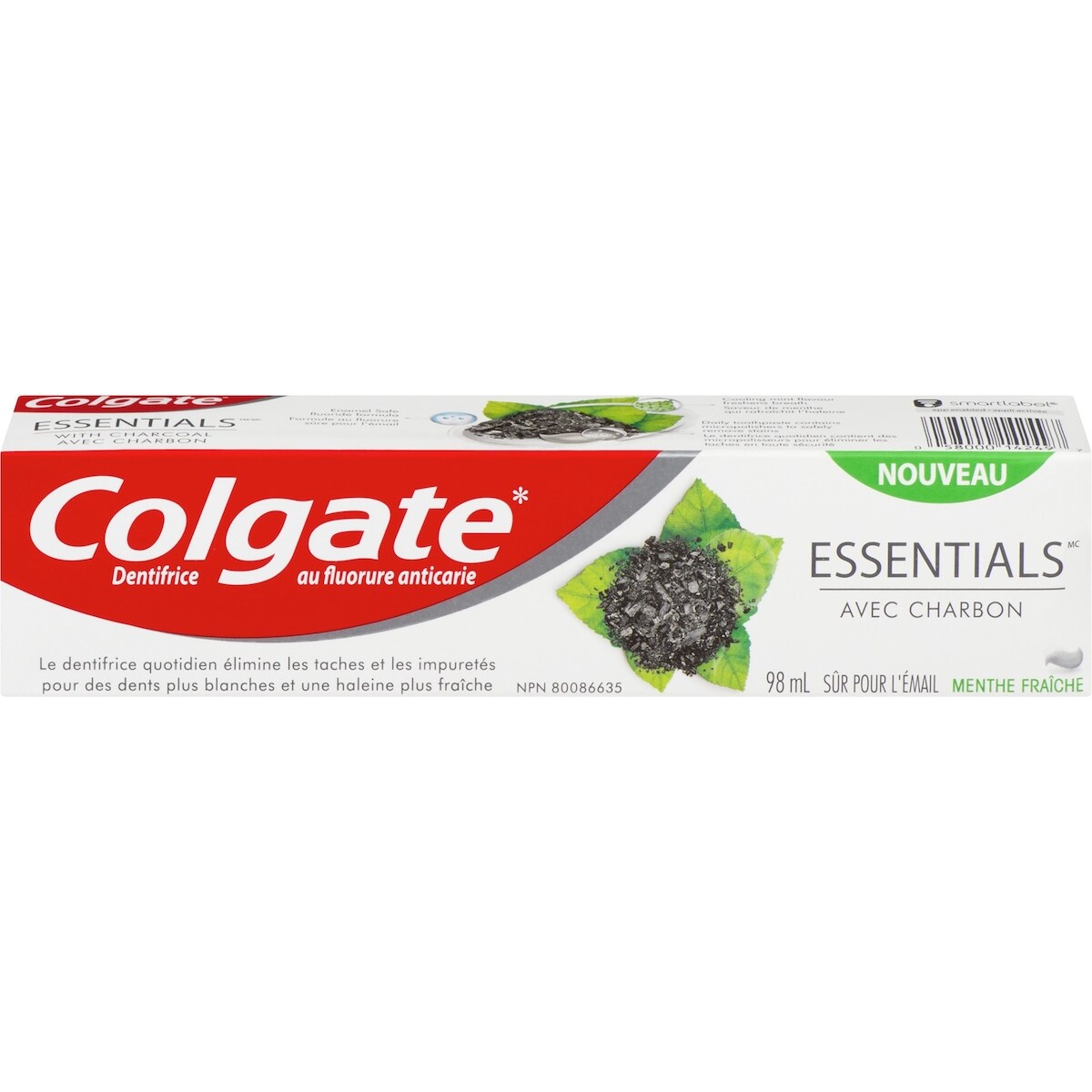 Dentifrice Essentials avec charbon, 98mL
