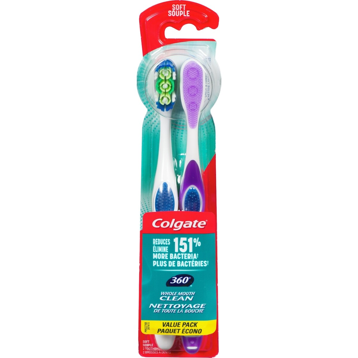 Paquet écono de 2 brosses à dents souples 360