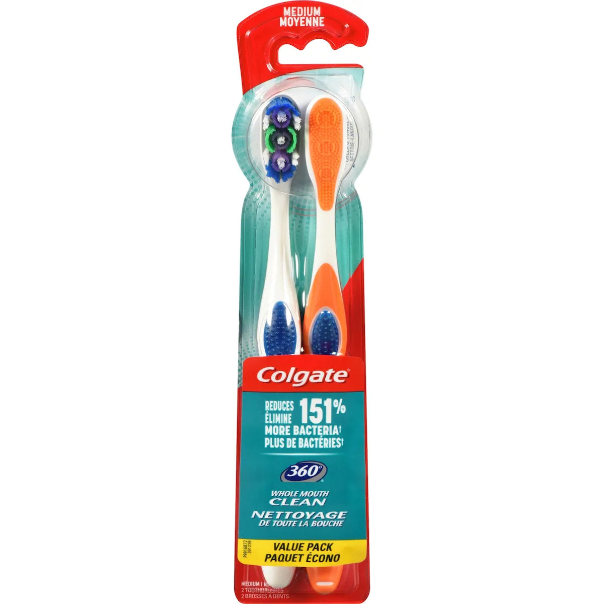 Paquet écono de 2 brosses à dents moyennes 360