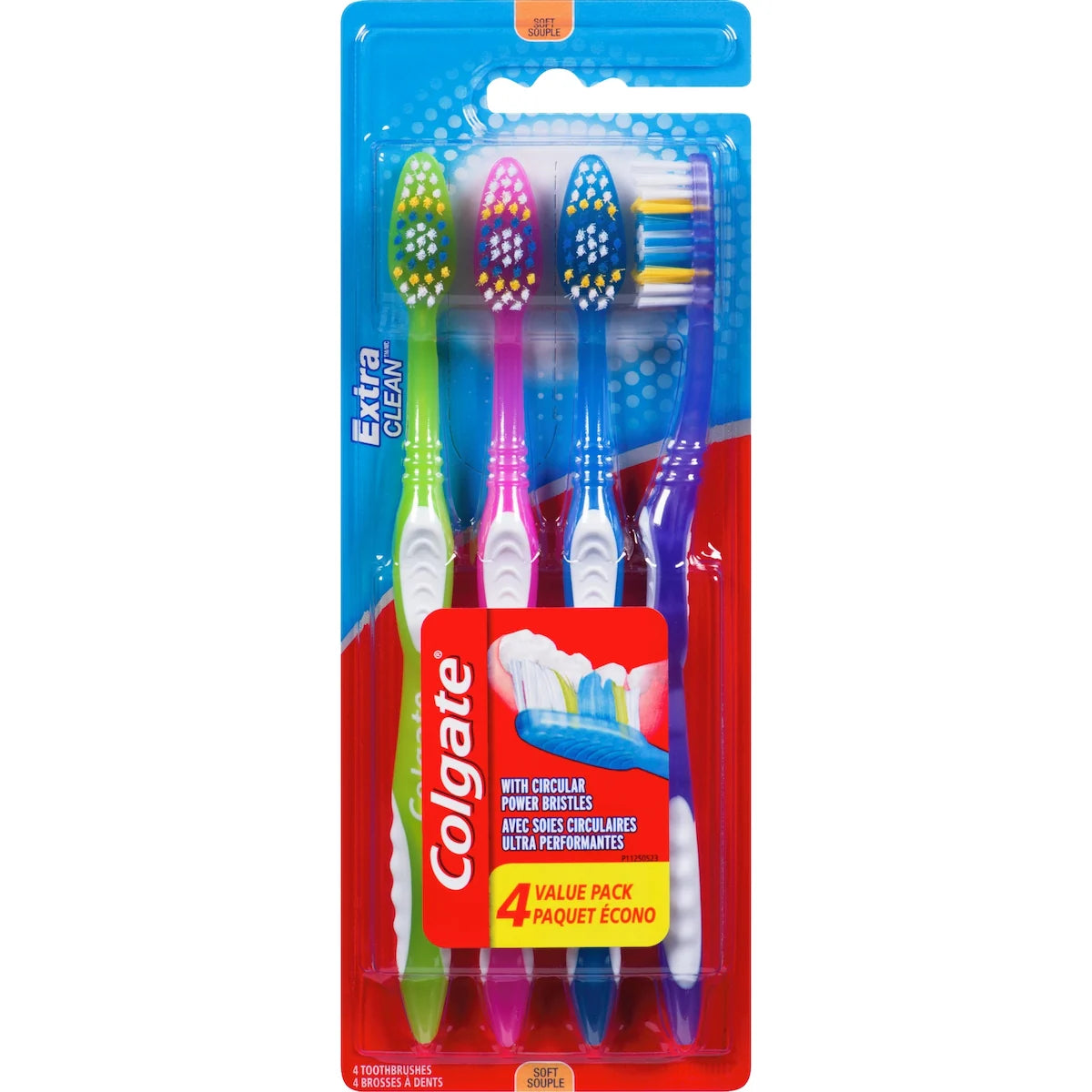 Paquet écono de 4 brosses à dents souples Extra Clean