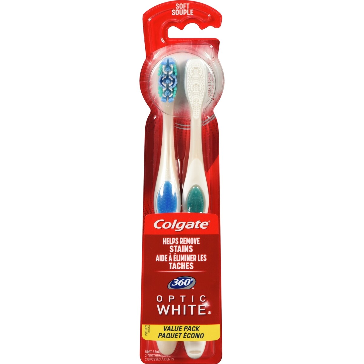 Paquet écono de 2 brosses à dents souples 360 Optic White