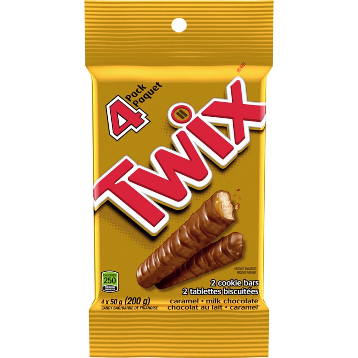 Tablettes biscuitées choc. et caramel, 4 formats standards