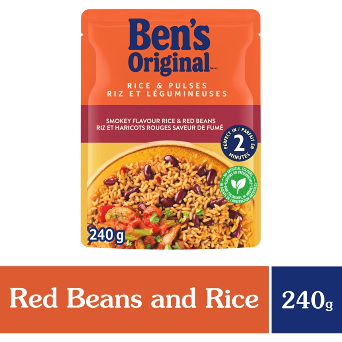 Riz d'accompagnement riz et haricots rouges saveur de fumée