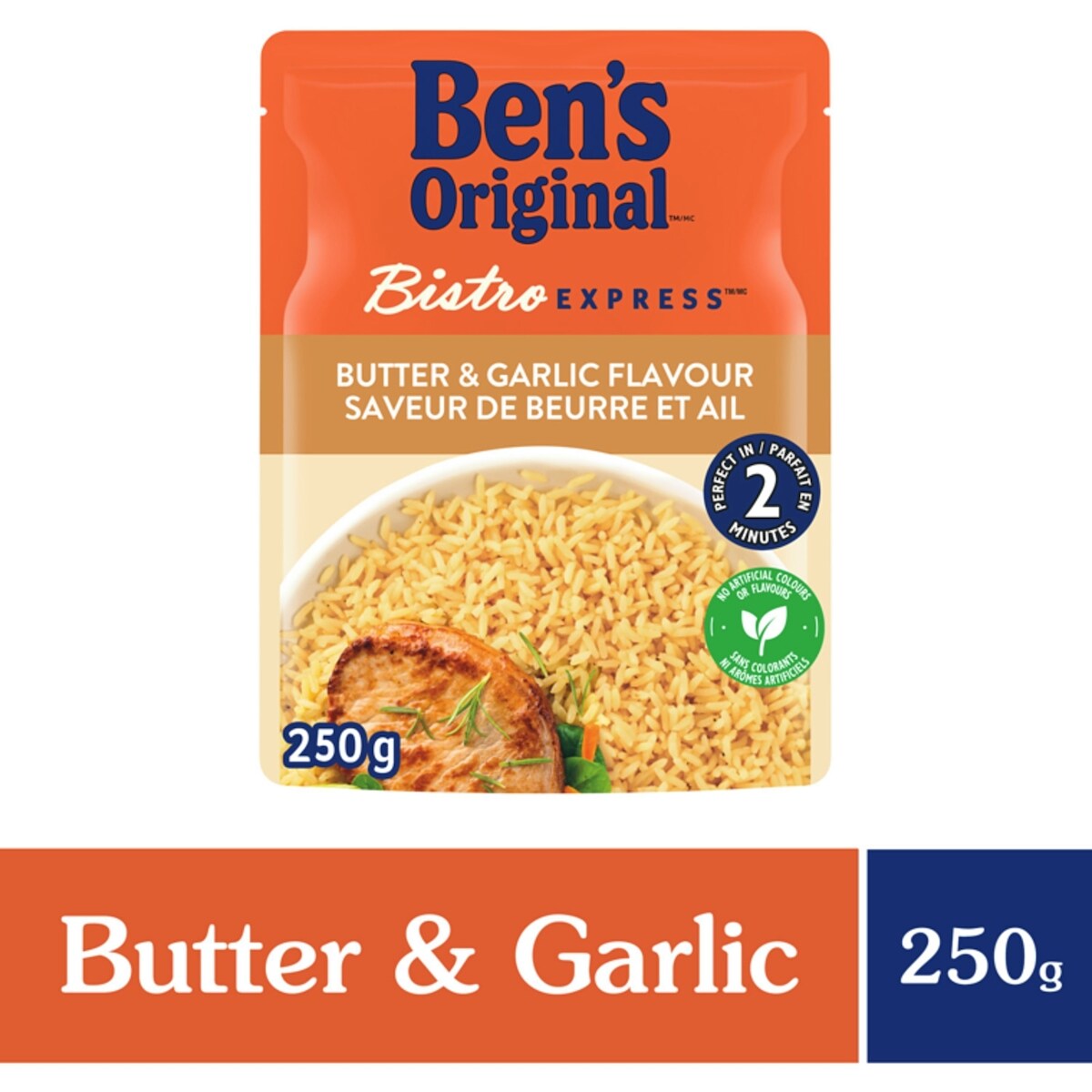 Riz d'accompagnement saveur de beurre et ail