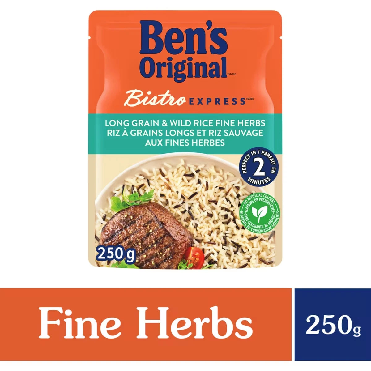 Riz d'accompagnement riz à grains longs et riz sauvage aux fines herbes