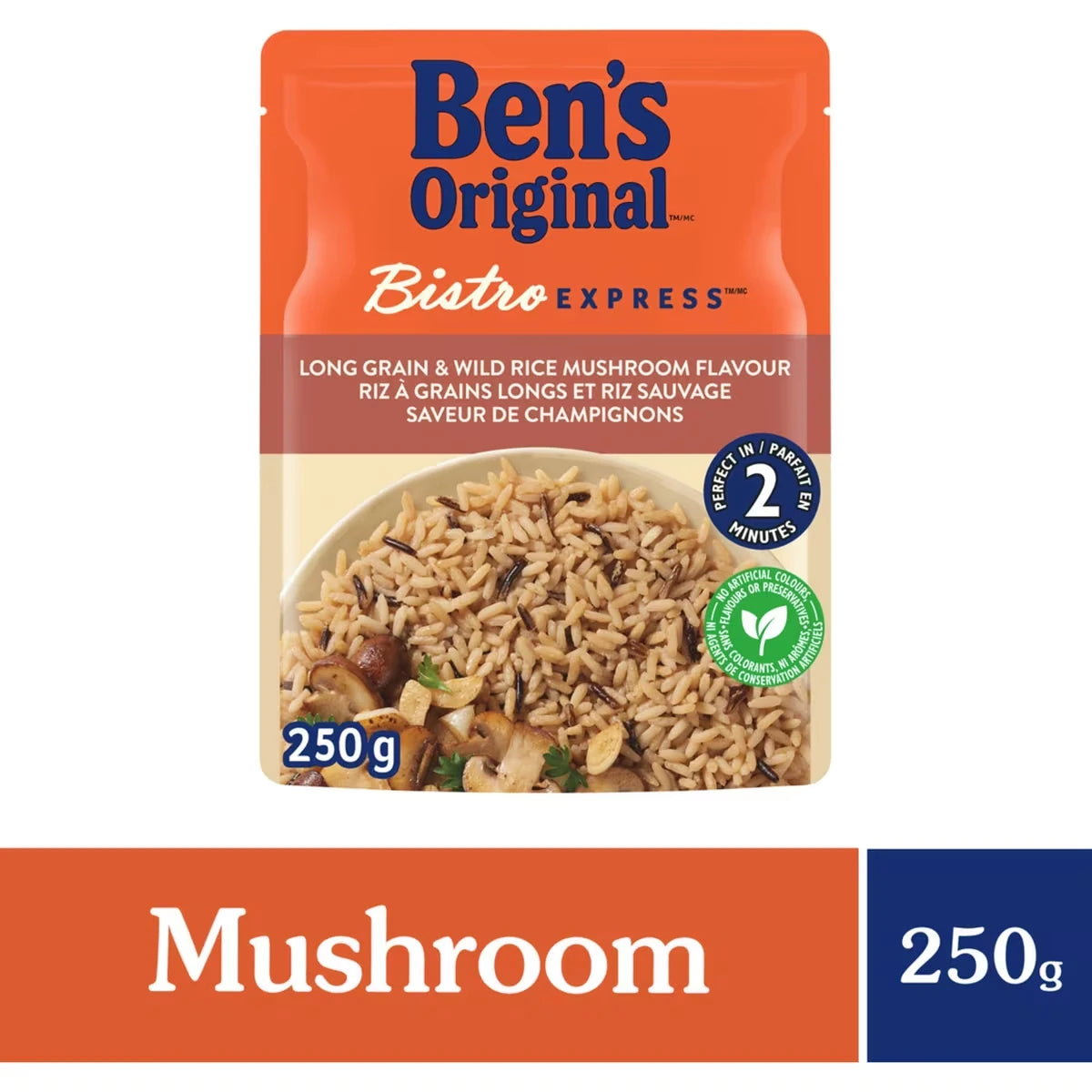 Riz d'accompagnement riz à grains longs et riz sauvage saveur de champignons
